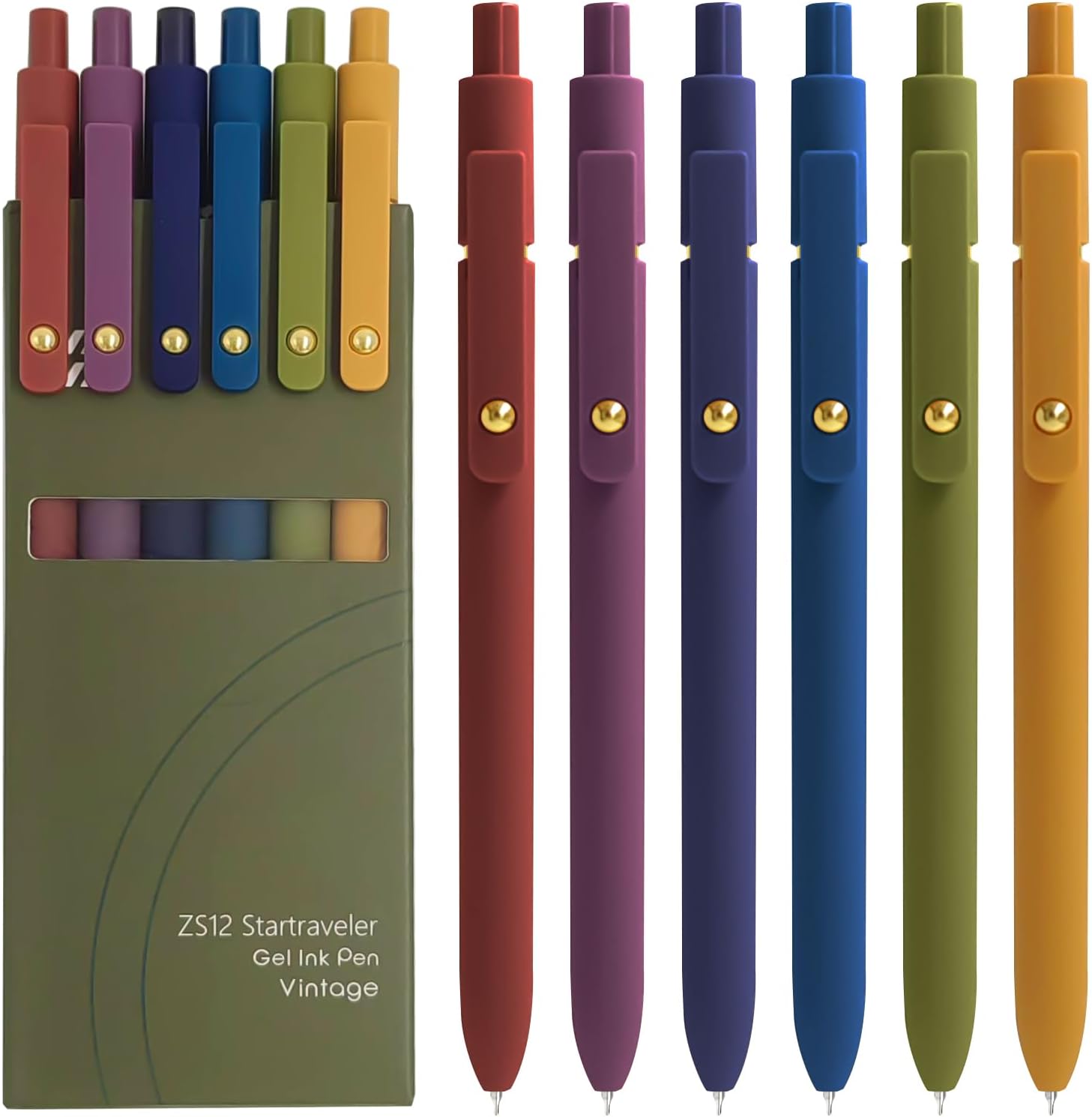 Gel Pens, 6 Pcs 0.5mm Fine Point Smooth Writing Pens Cute Pens, High-End Series...