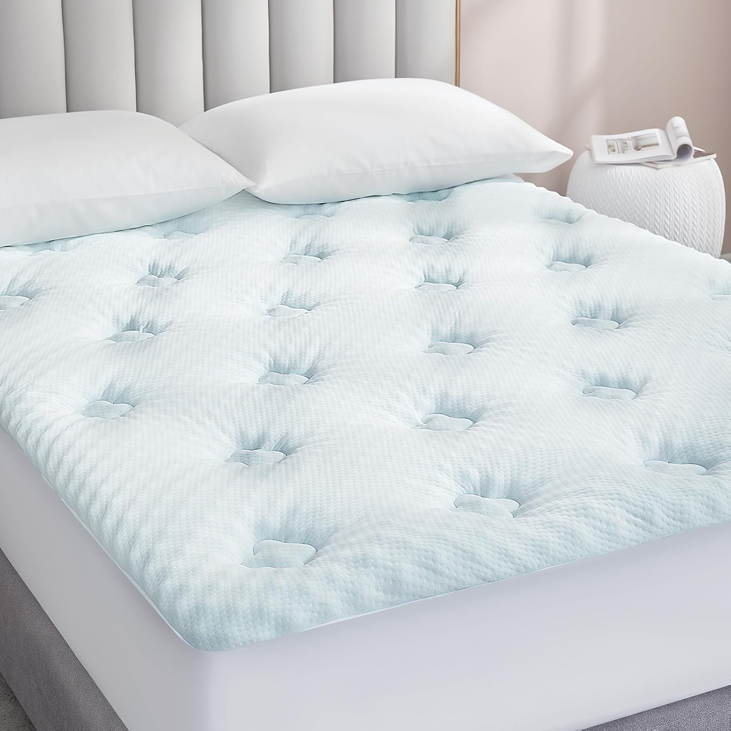 Hansleep Memory Foam Mattress Topper Super King, Gel Mattress Pad with Extra Dee...