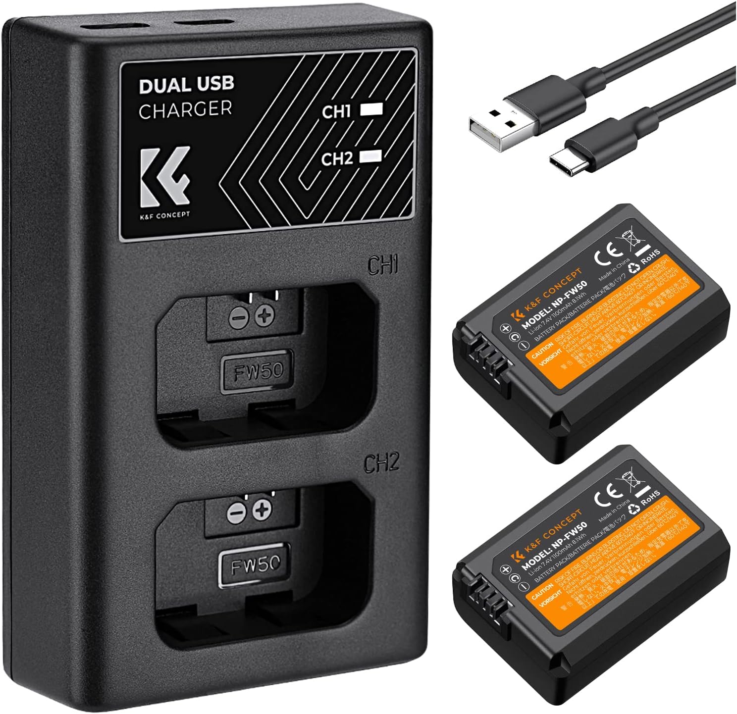 K&F Concept NP-FW50 Battery and Charger Set for So...