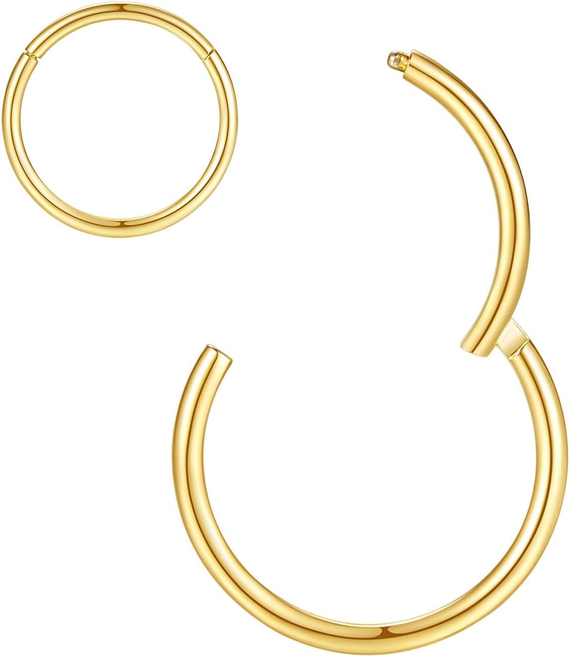 Hypoallergenic Nose Rings 20G 18G 16G 14G 12G 10G 8G 316l Surgical Steel Septum...
