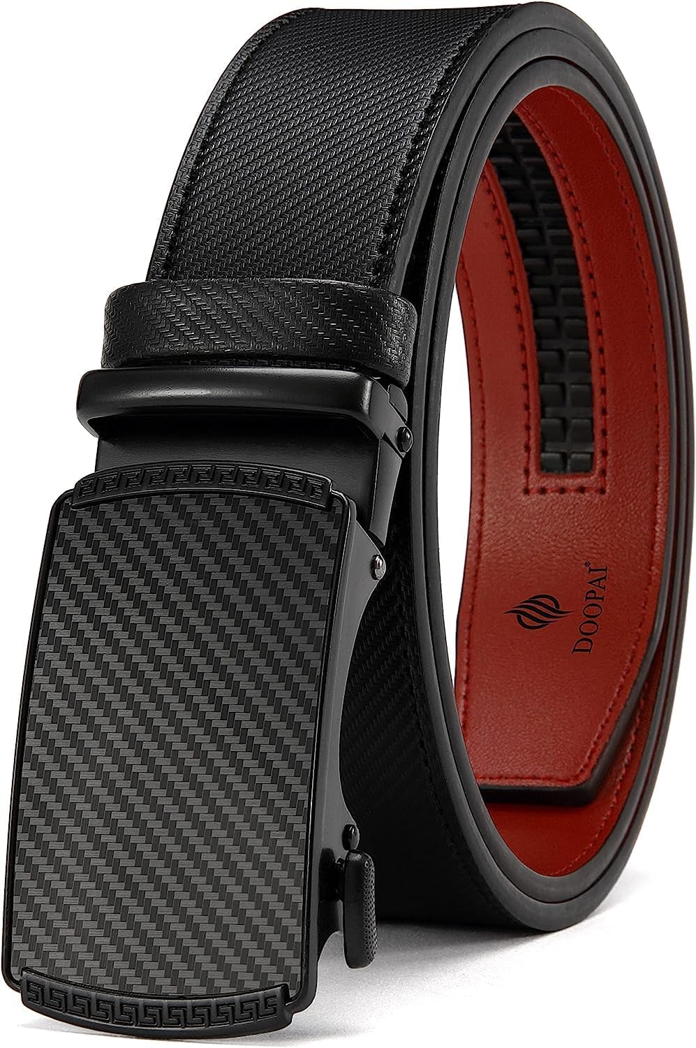 DOOPAI Leather Ratchet Belts for Men Automatic Belts Men With Easier Slide Buckl...