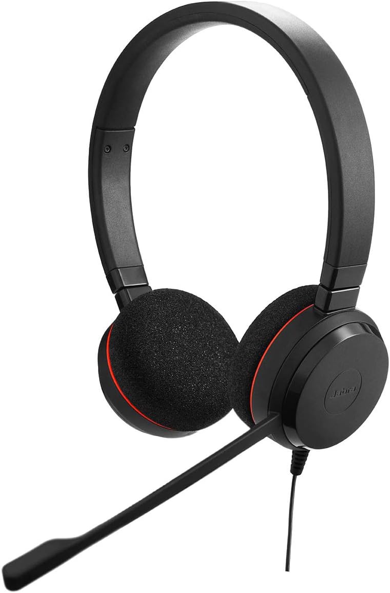 Jabra Evolve 20 UC Wired Headset, Stereo Professional Telephone Headphones for G...