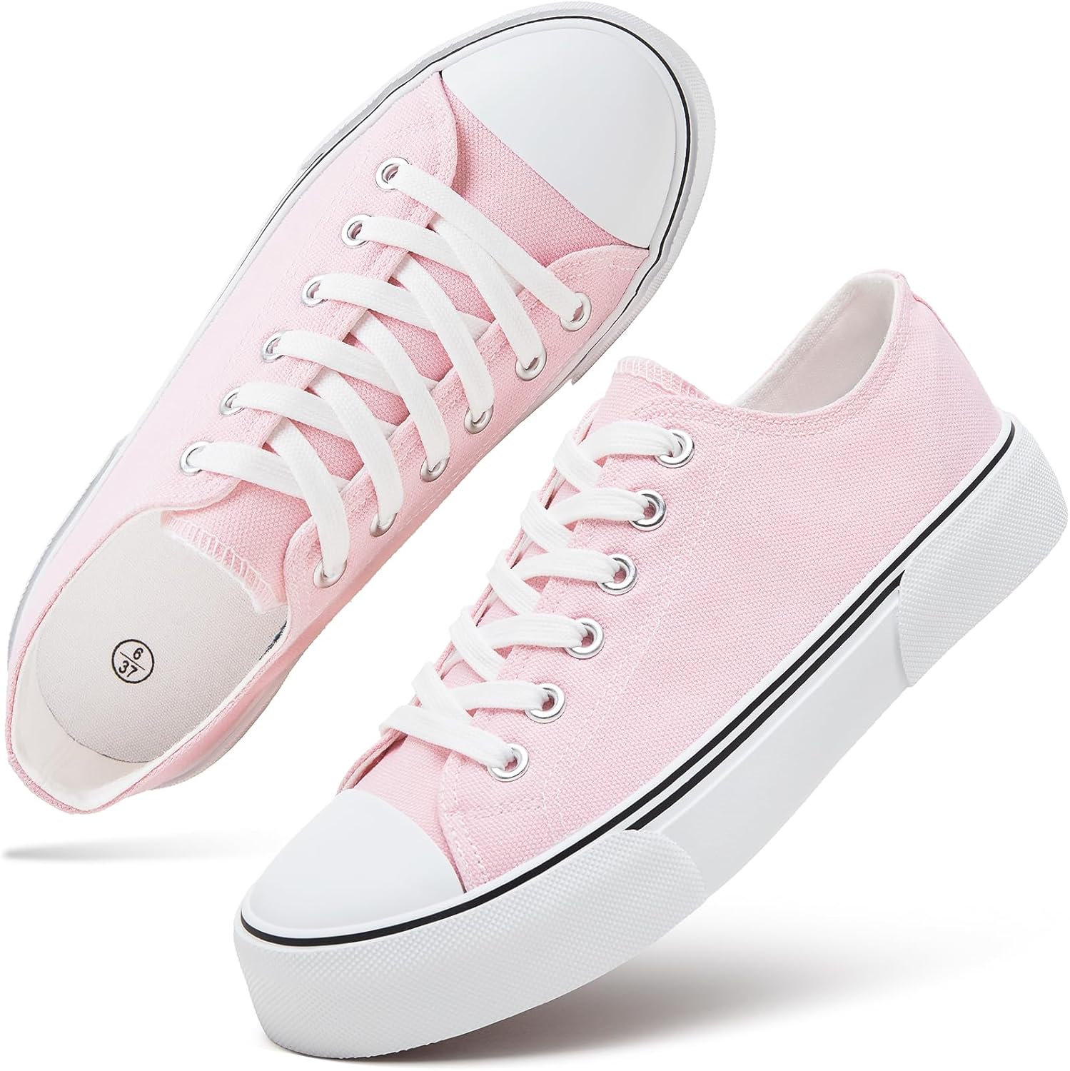 Stylish hash bubbie White Sneakers, Fashionable Low Top Canvas Shoes for Women,...