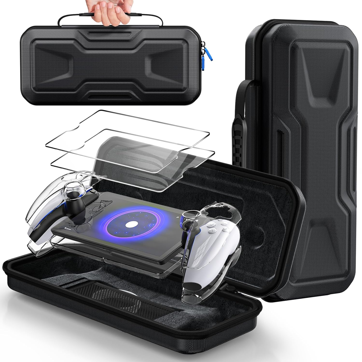 FYOUNG 3 in 1 Accessories Bundle for Playstation Portal, Carrying Case & Hard PC...