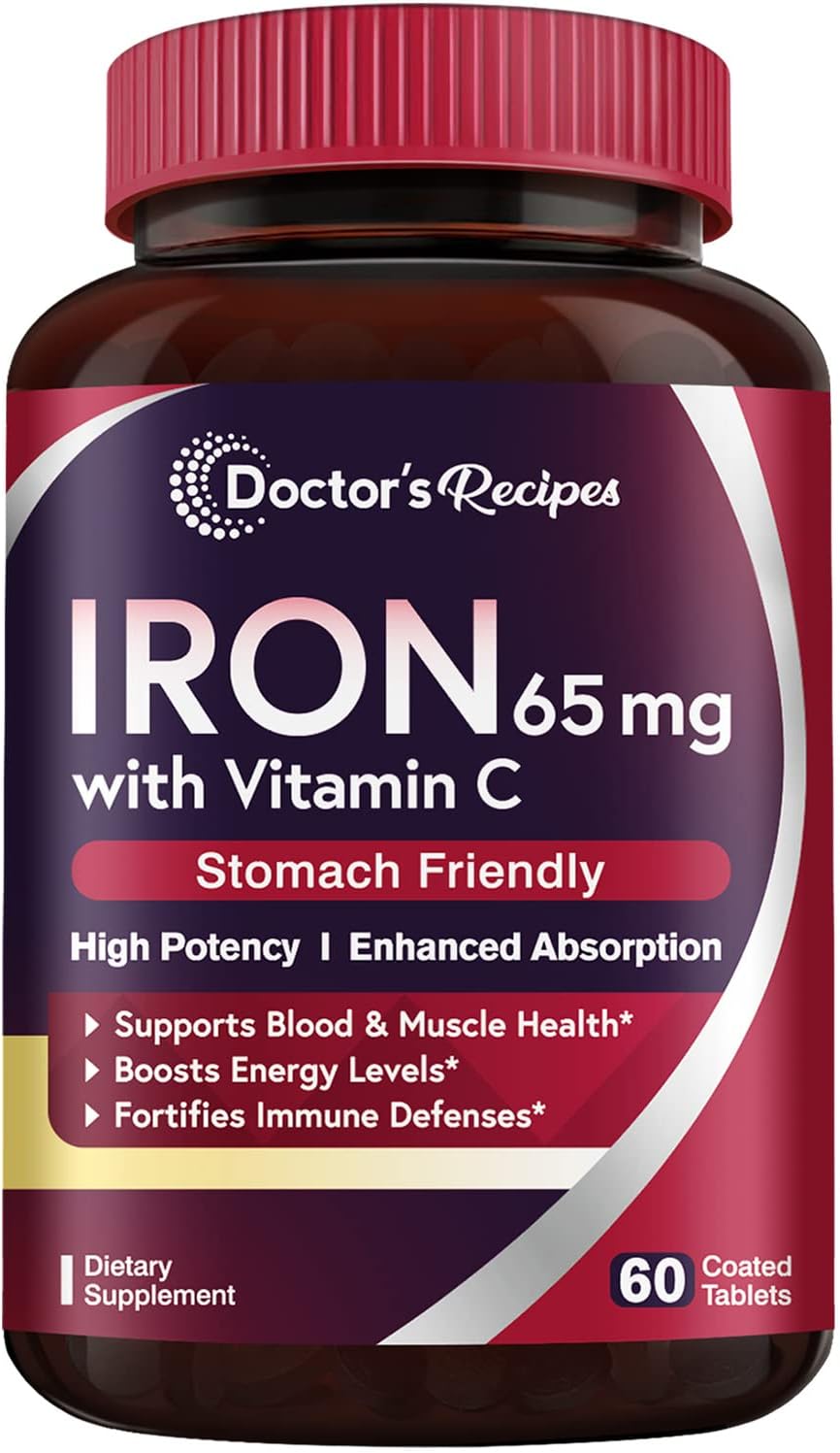 Doctor's Recipes Iron Supplement 65 mg with Vitami...