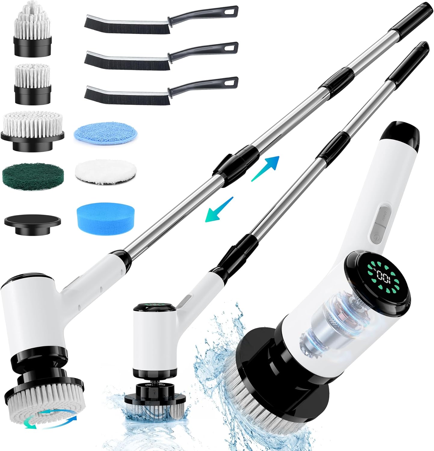 Electric Spin Scrubber, Special Crodless Power Spin Scrubber with Long Handle, I...