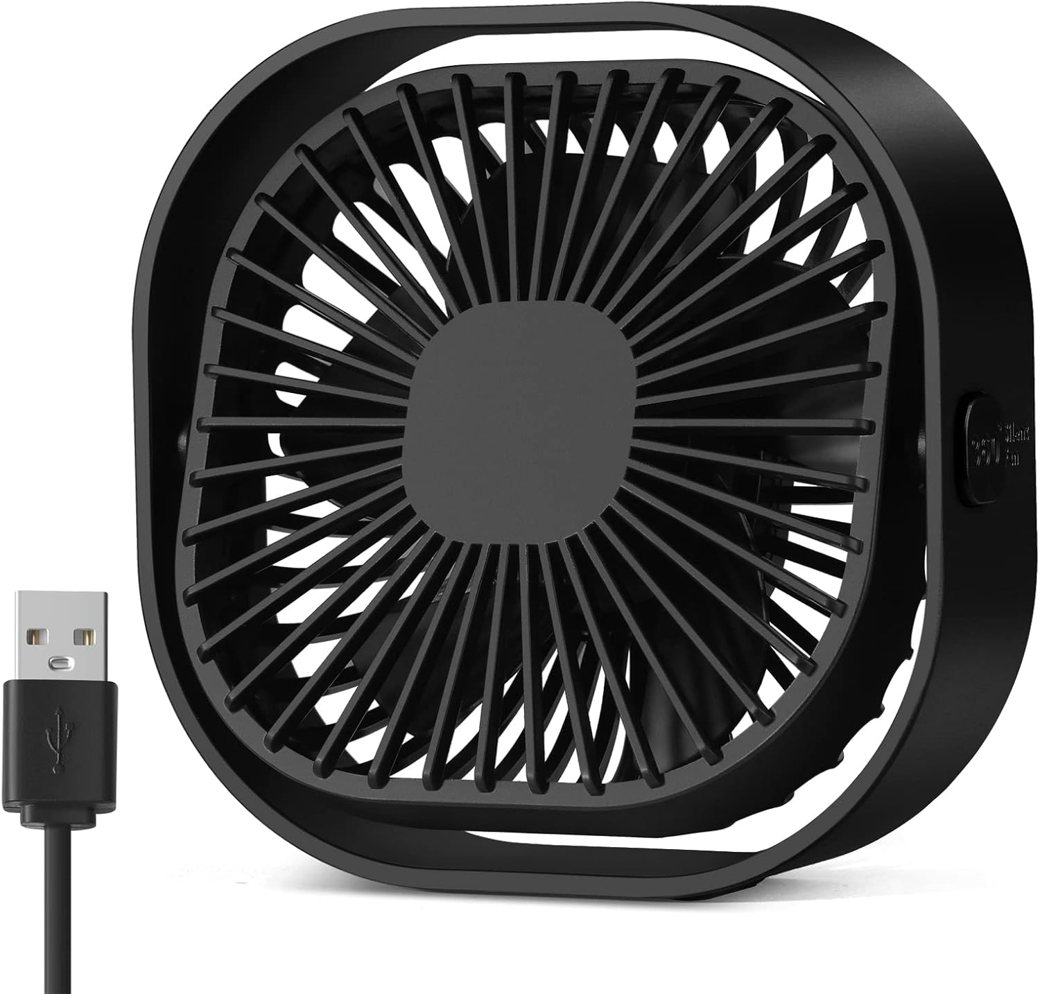 Mini Bedside Fan, USB Desktop Fans with 3 Speeds S...