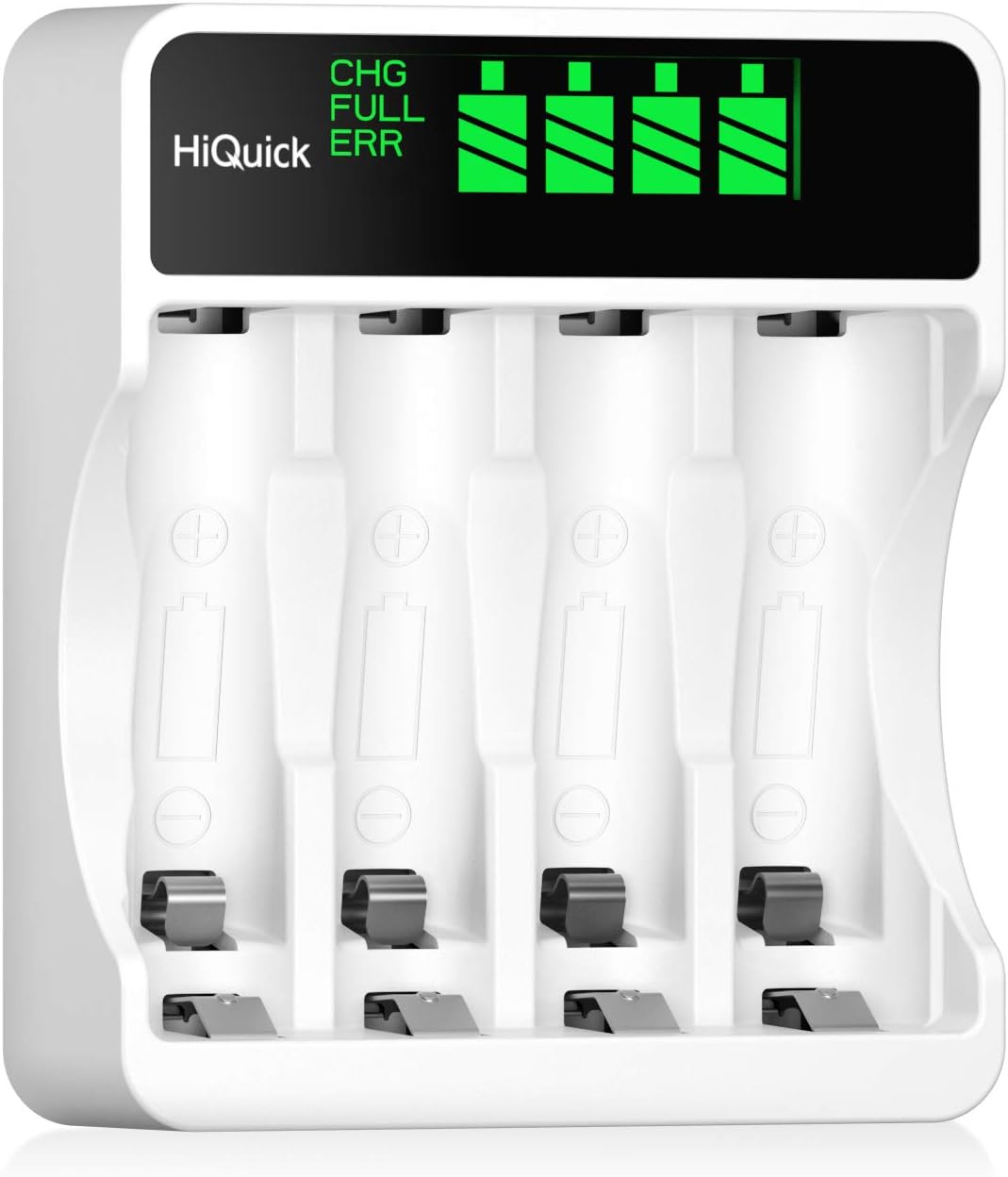 HiQuick LCD 4-slot Battery Charger for AA & AAA Ni-MH Ni-CD Rechargeable Batteri...