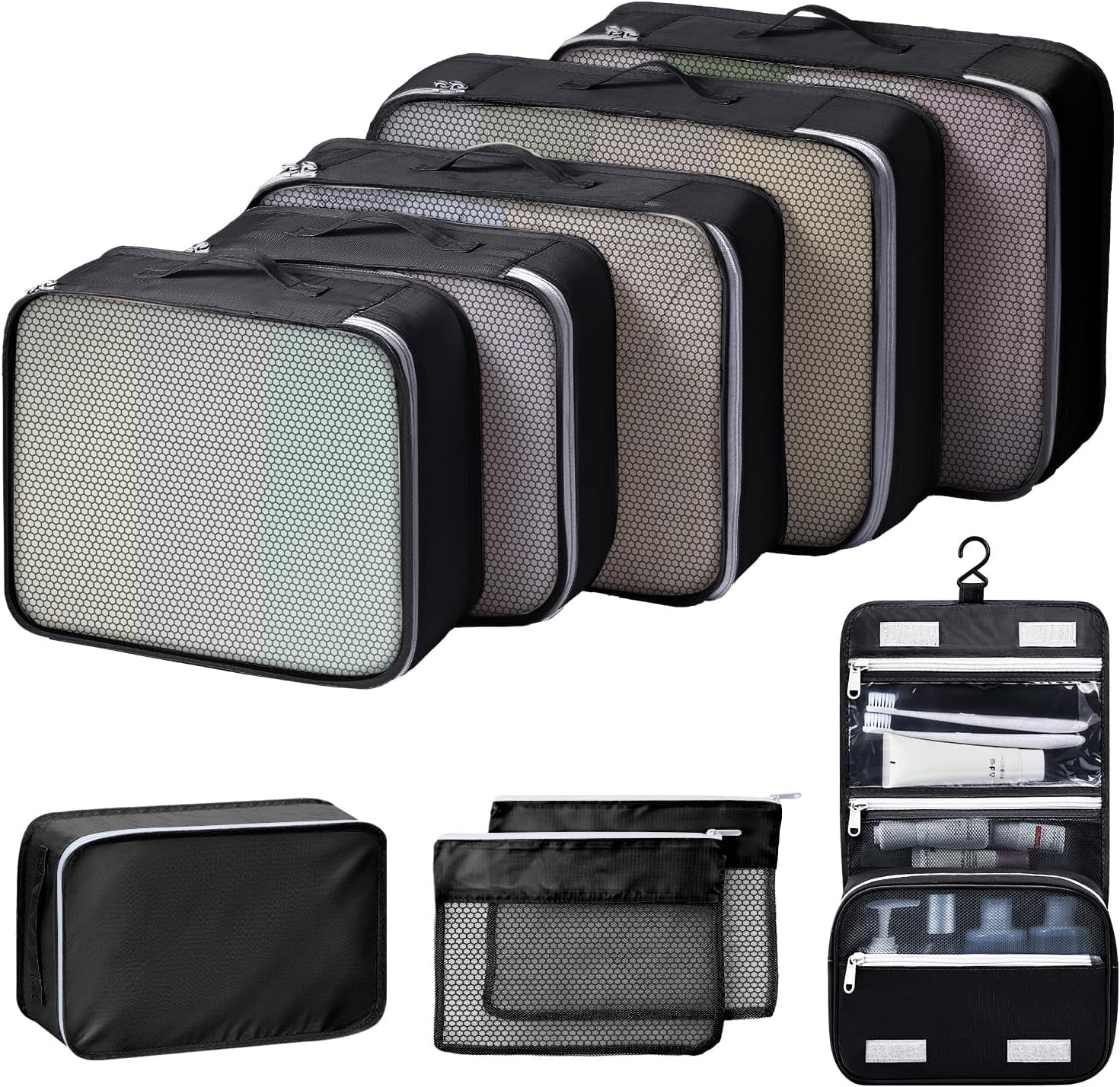 Packing Cubes 9 Set, Travel Organizer Bags for Luggage Packing Cubes for Carry o...