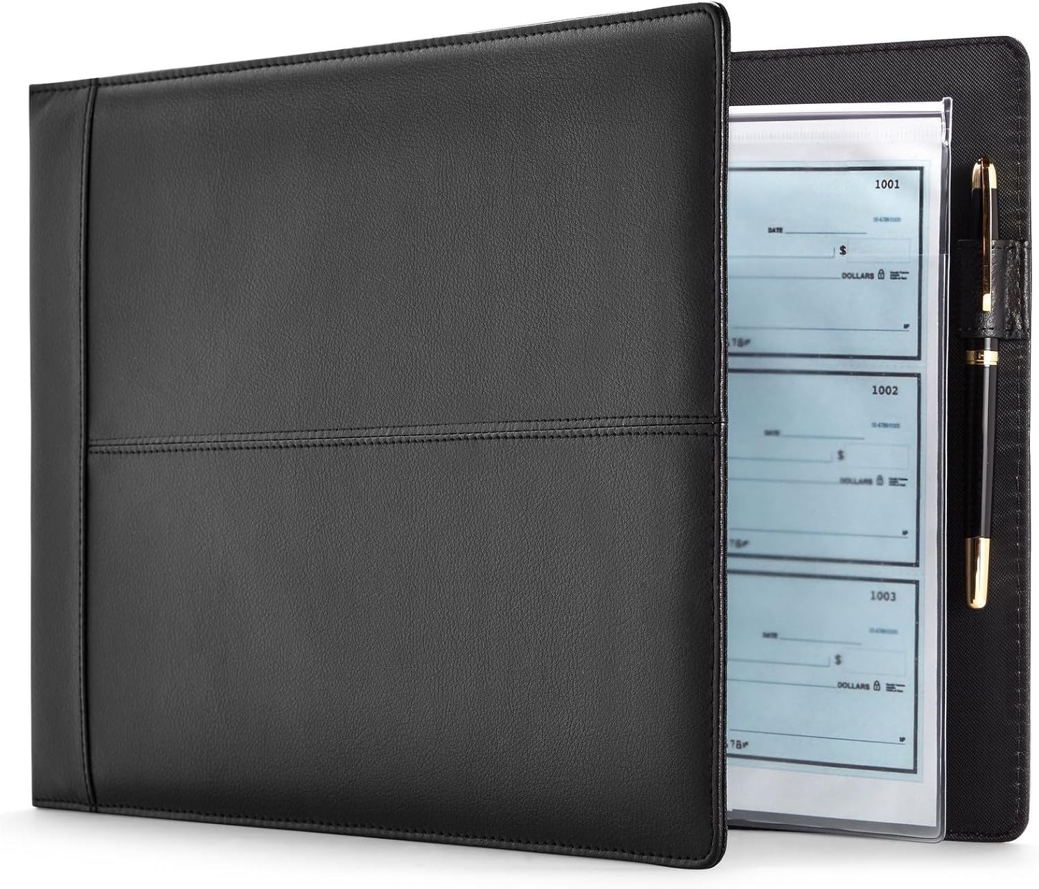 Juvale 7-Ring Business Check Binder for Checkbooks Organization, Financial Recor...