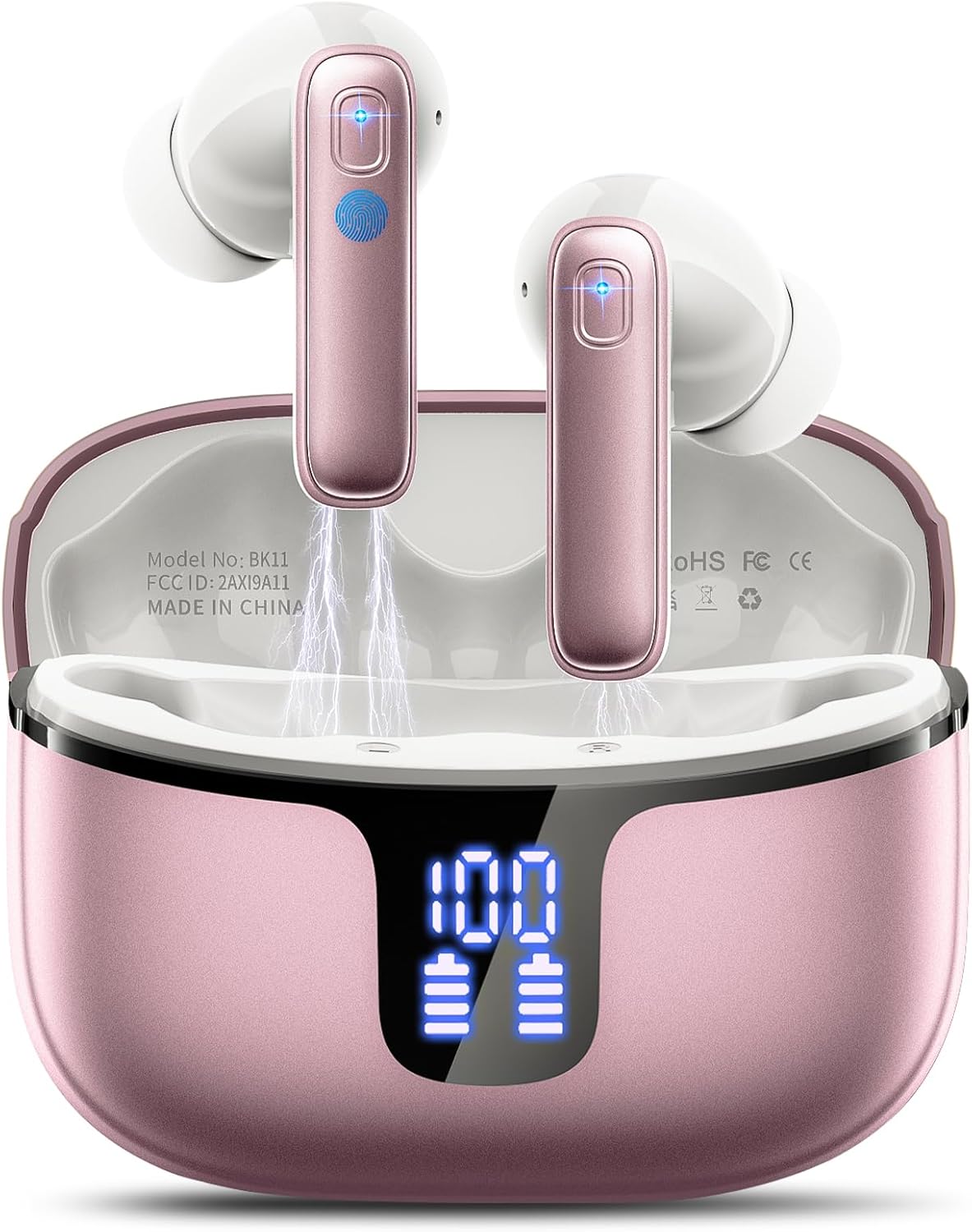 Wireless Earbuds, Headphones Wireless Bluetooth 5.3 with 4 ENC Noise Cancelling...