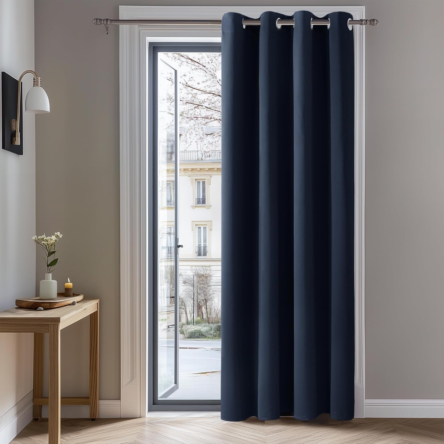 Deconovo Solid Navy Blue Curtain, Special Thermal Insulated Blackout Curtain for...