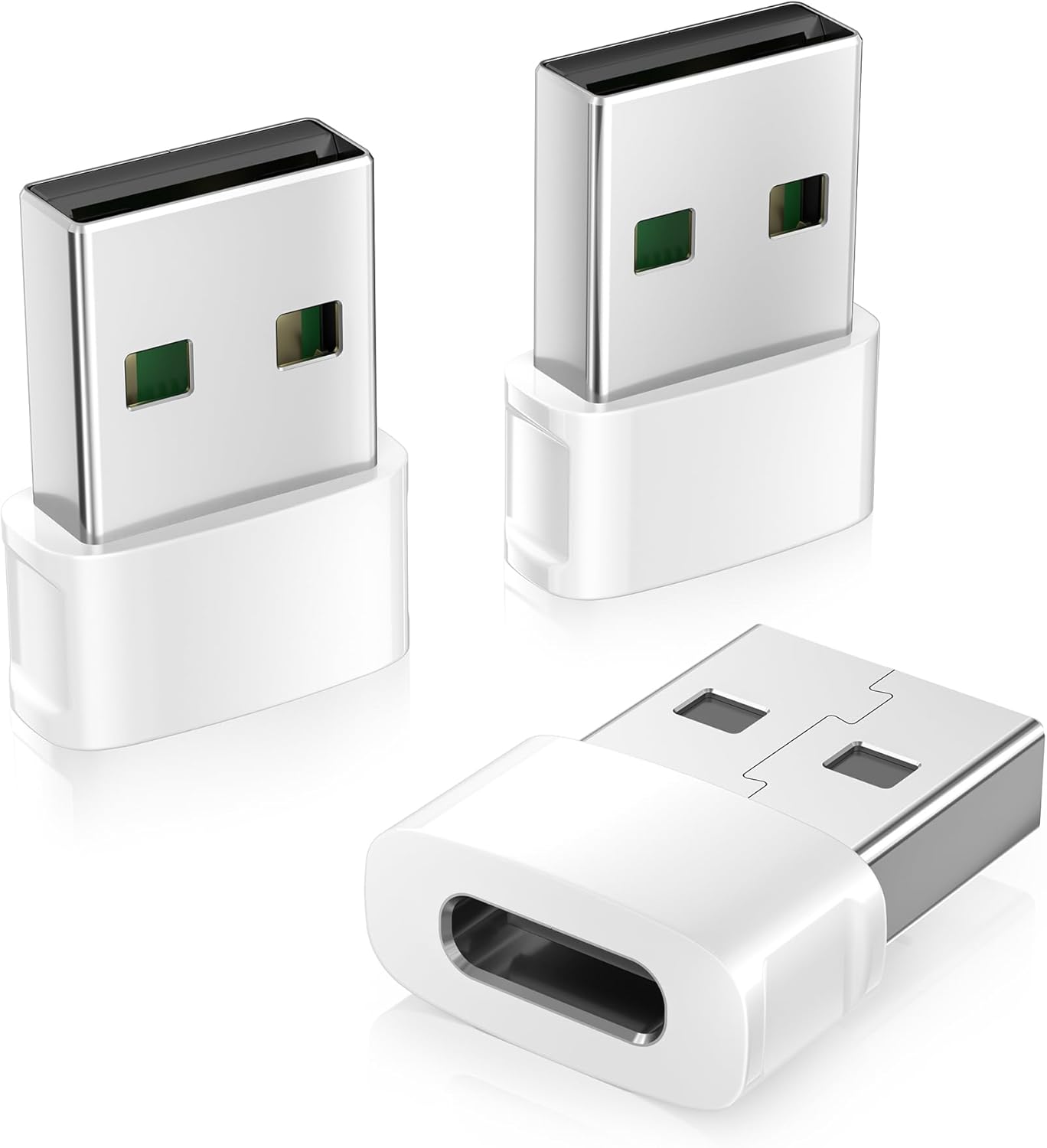 BASESAILOR USB to USB C Adapter 3Pack,iPhone 16 16e 15 Car Charger Plug,Type C F...