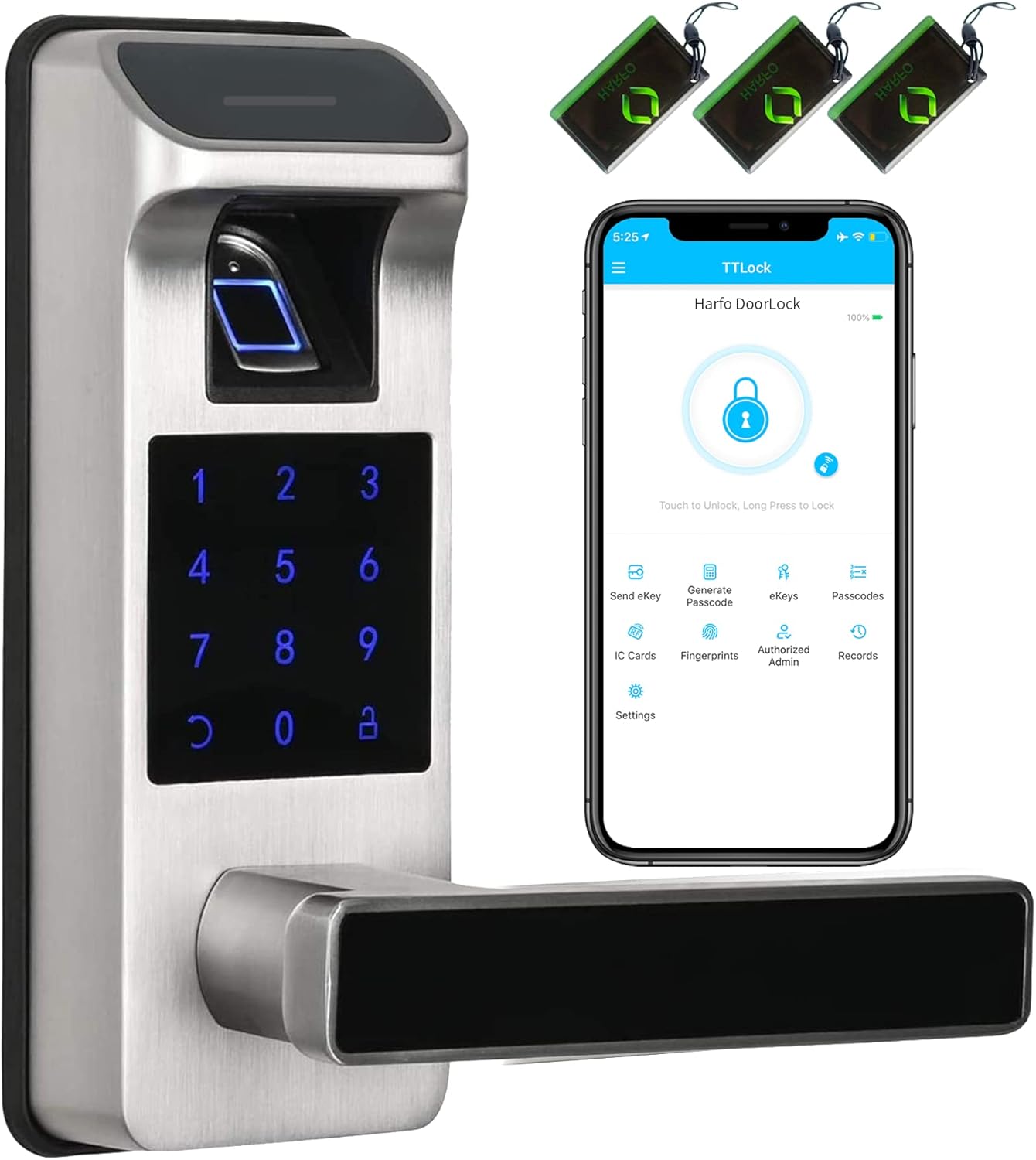 Harfo Smart Door Lock, Heavy Duty Keyless Entry Door Lock, Fingerprint Door Lock...