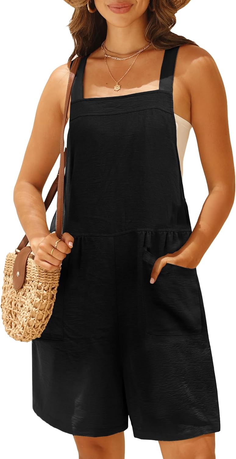 GRECERELLE Rompers For Women 2024 Women's Casual Sleeveless Summer Shorts Adjust...