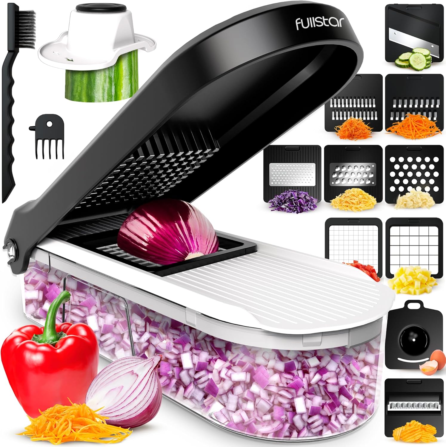 Fullstar Vegetable Chopper, Mandoline Slicer - Cheese Grater, Food Chopper with...