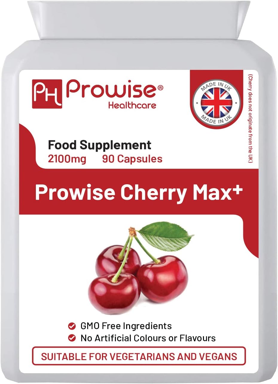 Montmorency Cherry Capsules 2100mg - 90 Vegan Supplements I Prowise CherryMax wi...