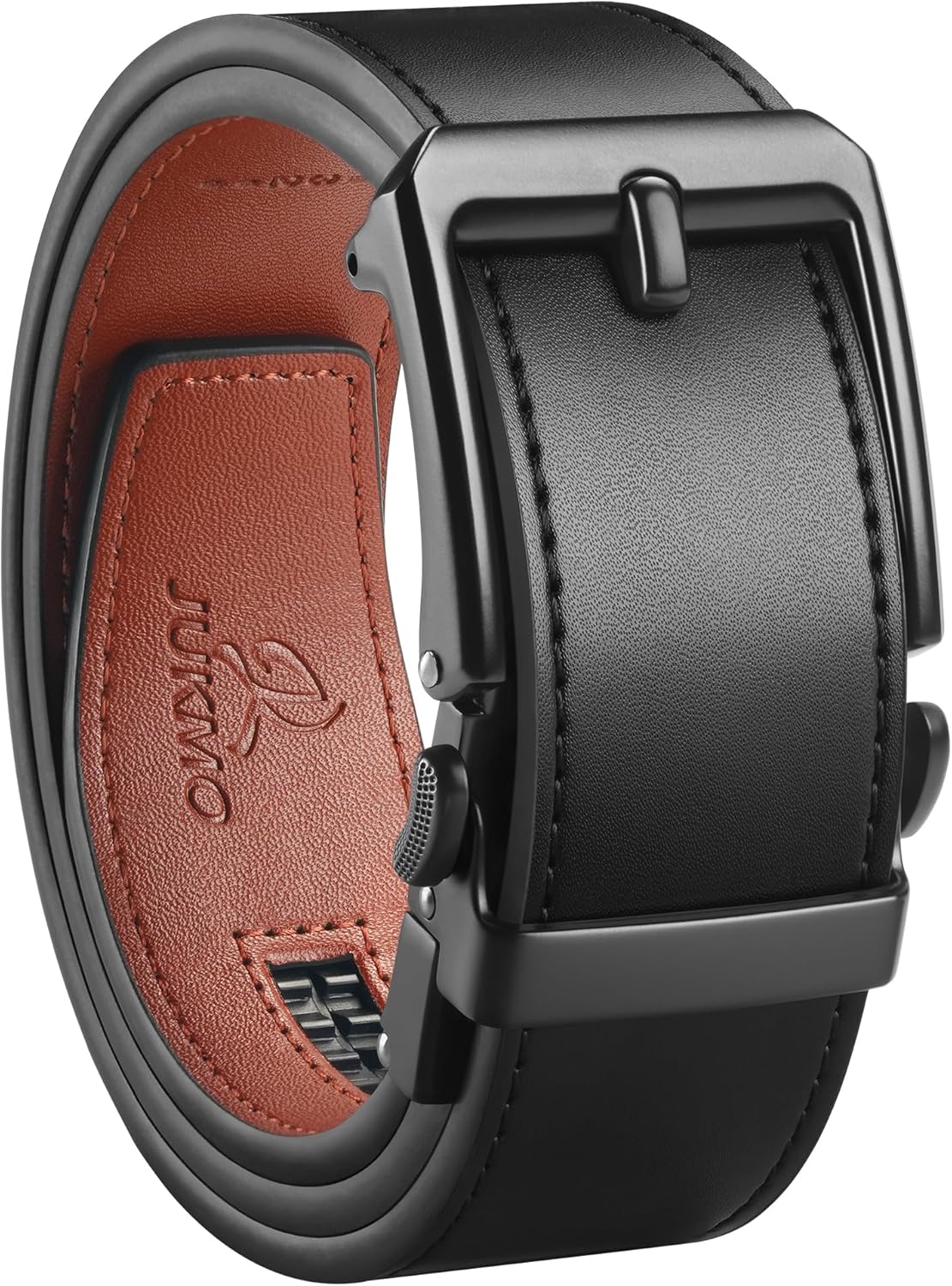 JUKMO 1.5" (38mm) Leather Ratchet Belt for Men in Gift Box Black Small-for Waist...