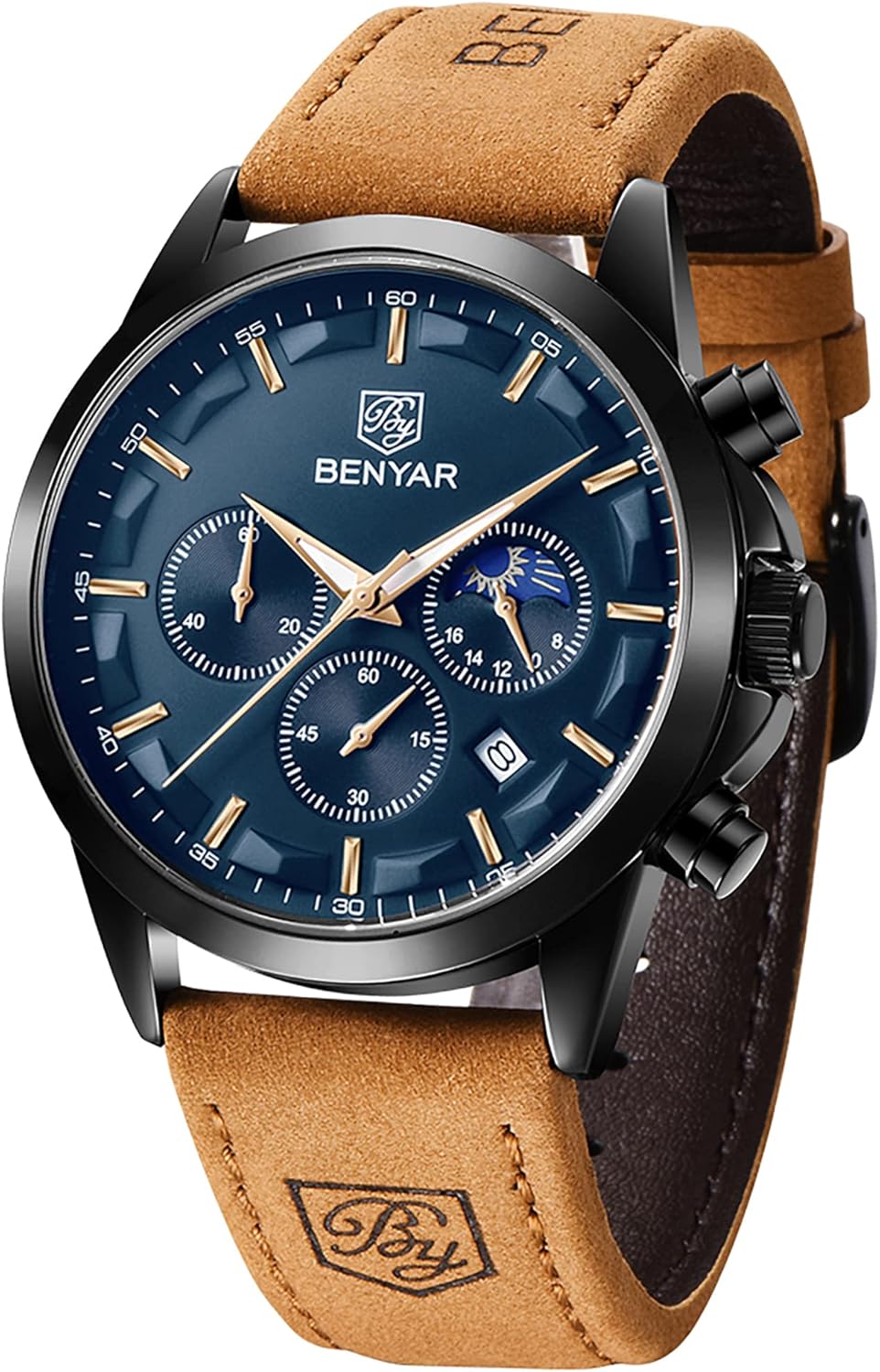 BY BENYAR Mens Watches Analog Quartz Chronograph Waterproof Wrist Watches for Me...