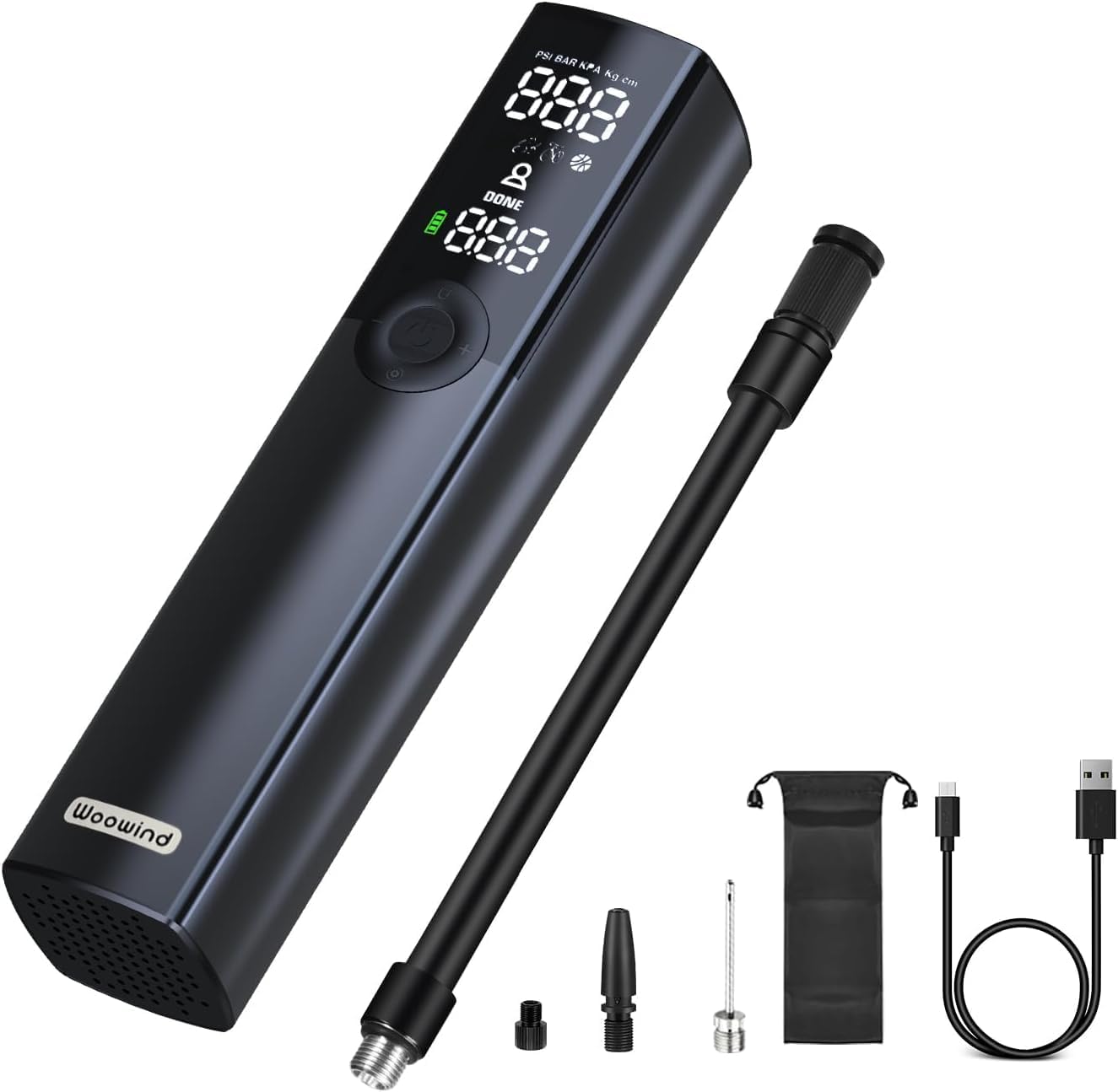 Woowind BP188 Electric Bike Pump Presta Valve And Schrader, Air Pump Tyre Inflat...