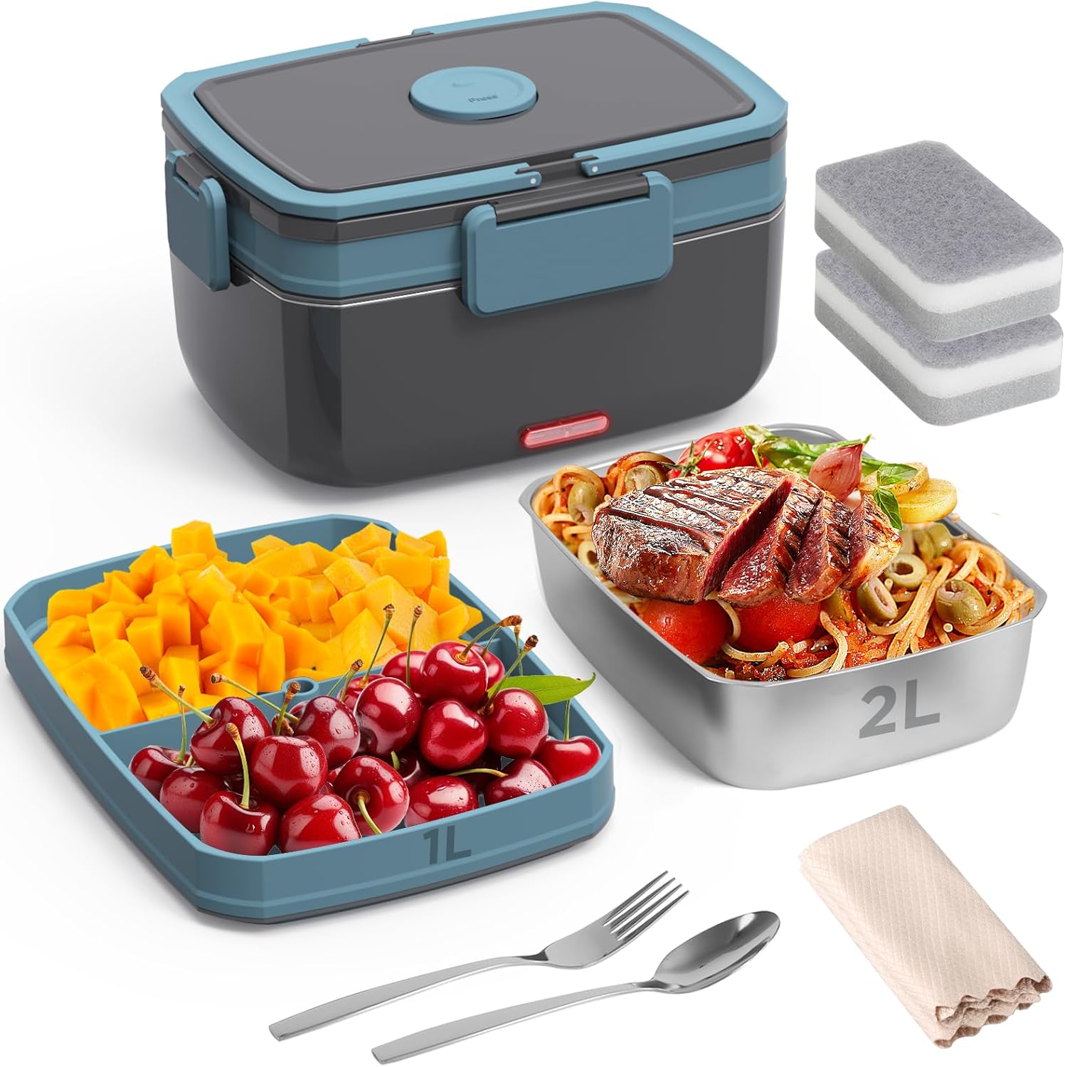 Electric Lunch Box, Special Food Heater with 2L Stainless Steel, Innovative Port...