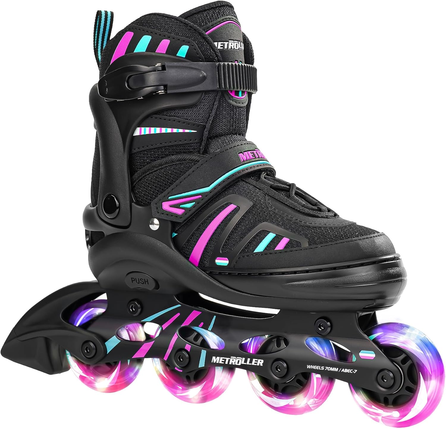 METROLLER Adjustable Inline Skates for Girls Boys with Light up Wheels Roller Sk...