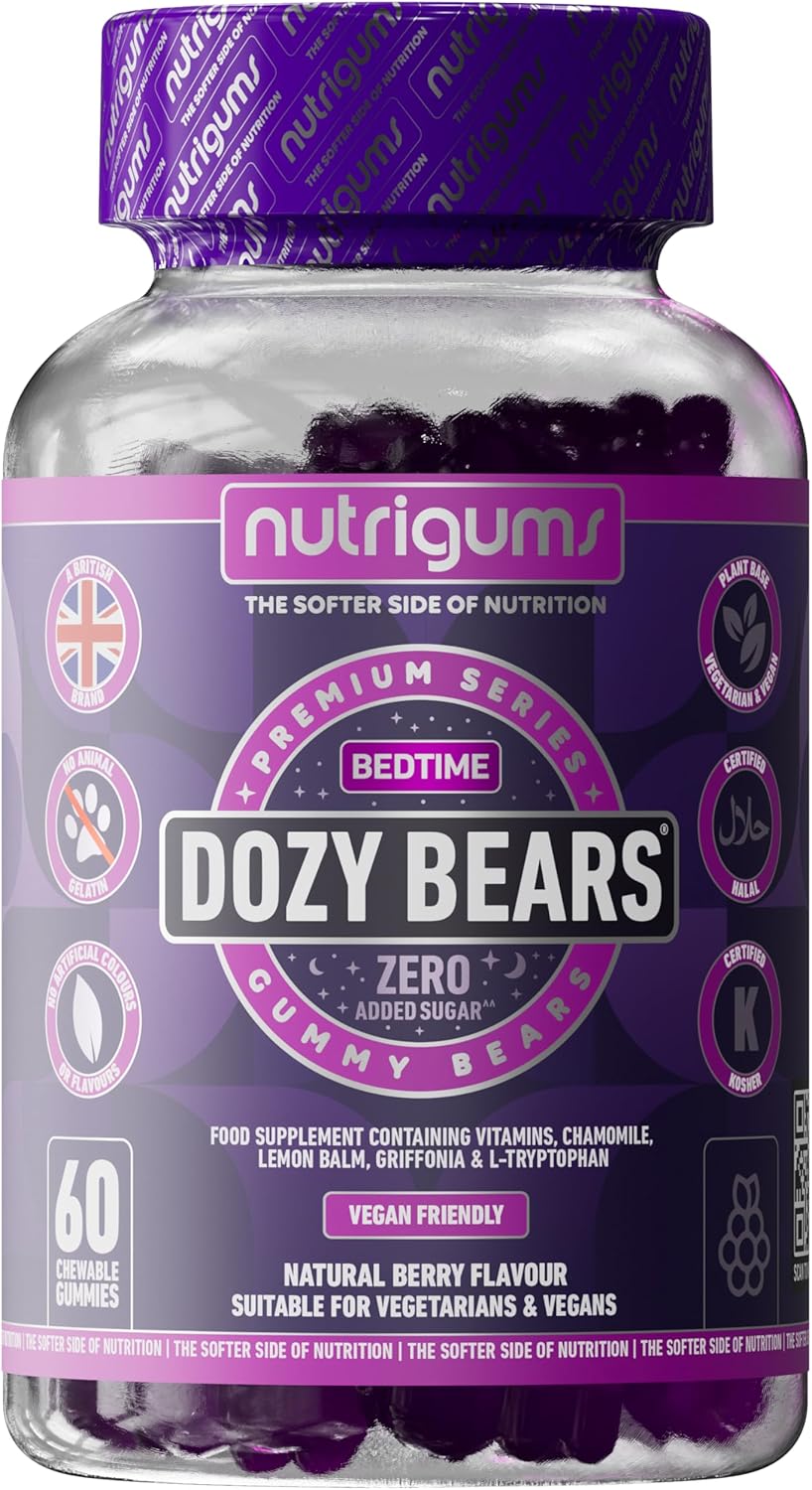 DOZYBEARS® Bedtime Gummy | 5-HTP, L-Tryptophan + Vitamins C, B2, B3, B5, B6 B12...