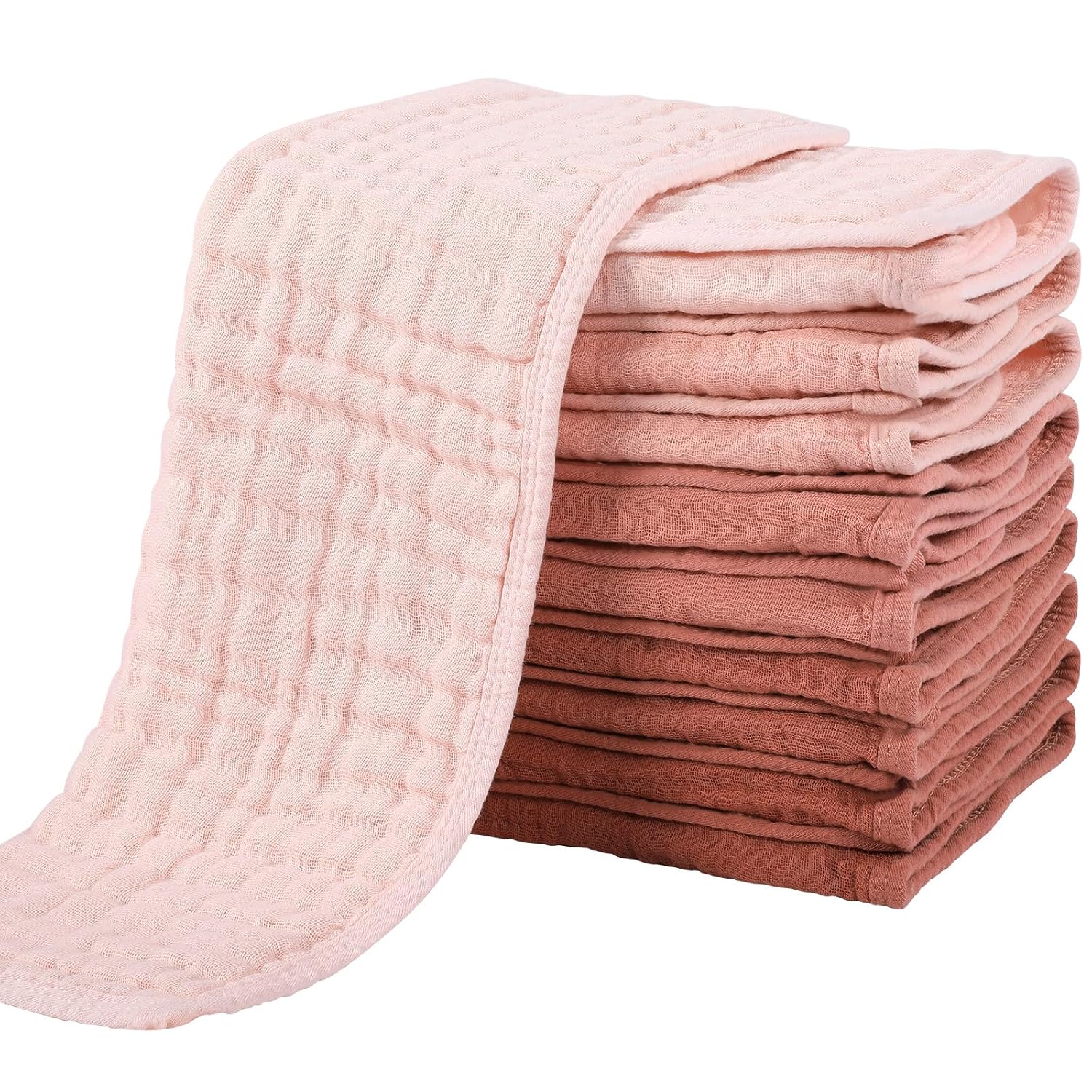 Yoofoss Muslin Burp Cloths for Baby 10 Pack 100% Cotton Baby Washcloths for Boys...