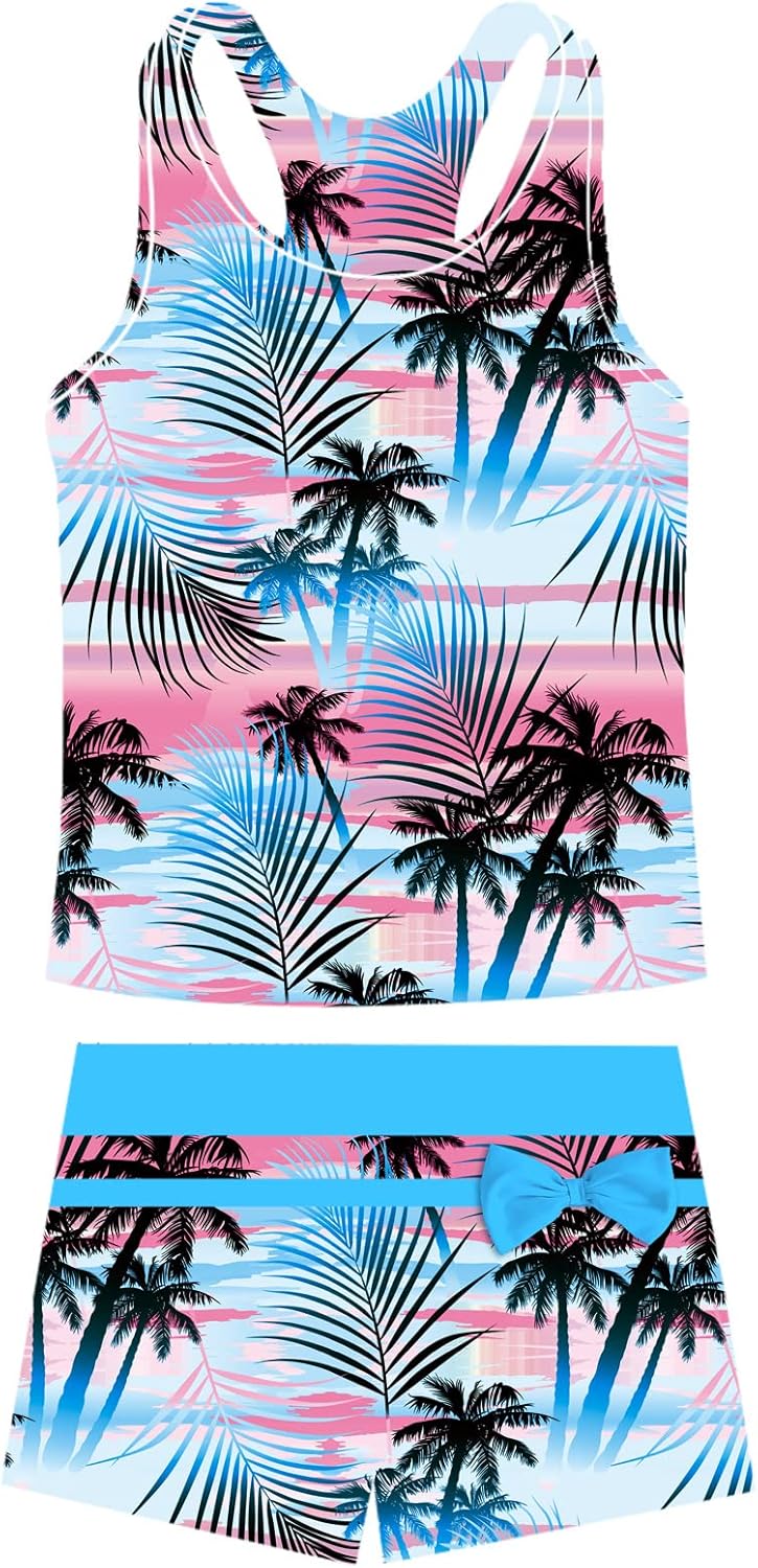 Belovecol Girls Swimsuits, Special Two Piece Tankini Swimwear, Unique Bathing Su...