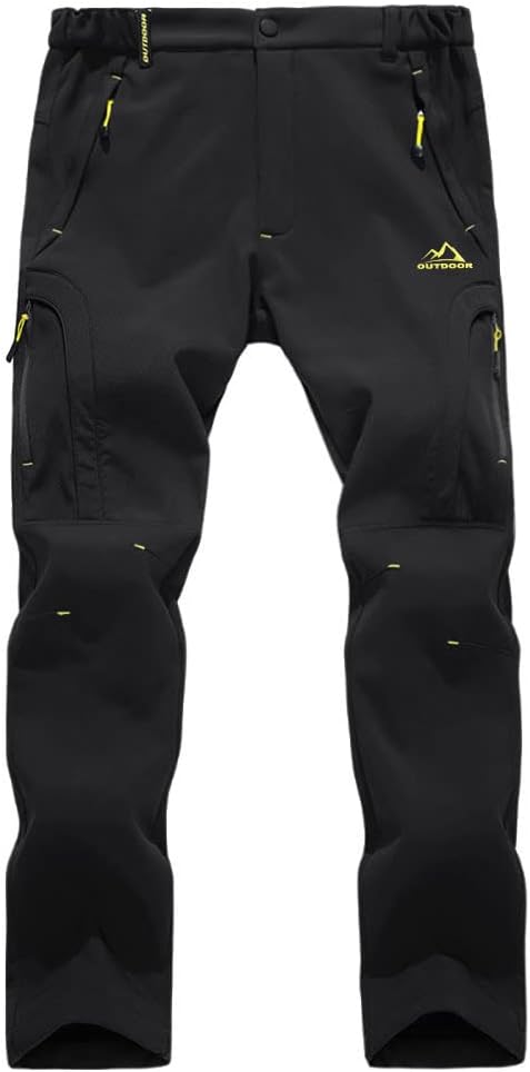 EKLENTSON Men's Waterproof Softshell Fleece Lined Outdoor Walking Trousers Warm...