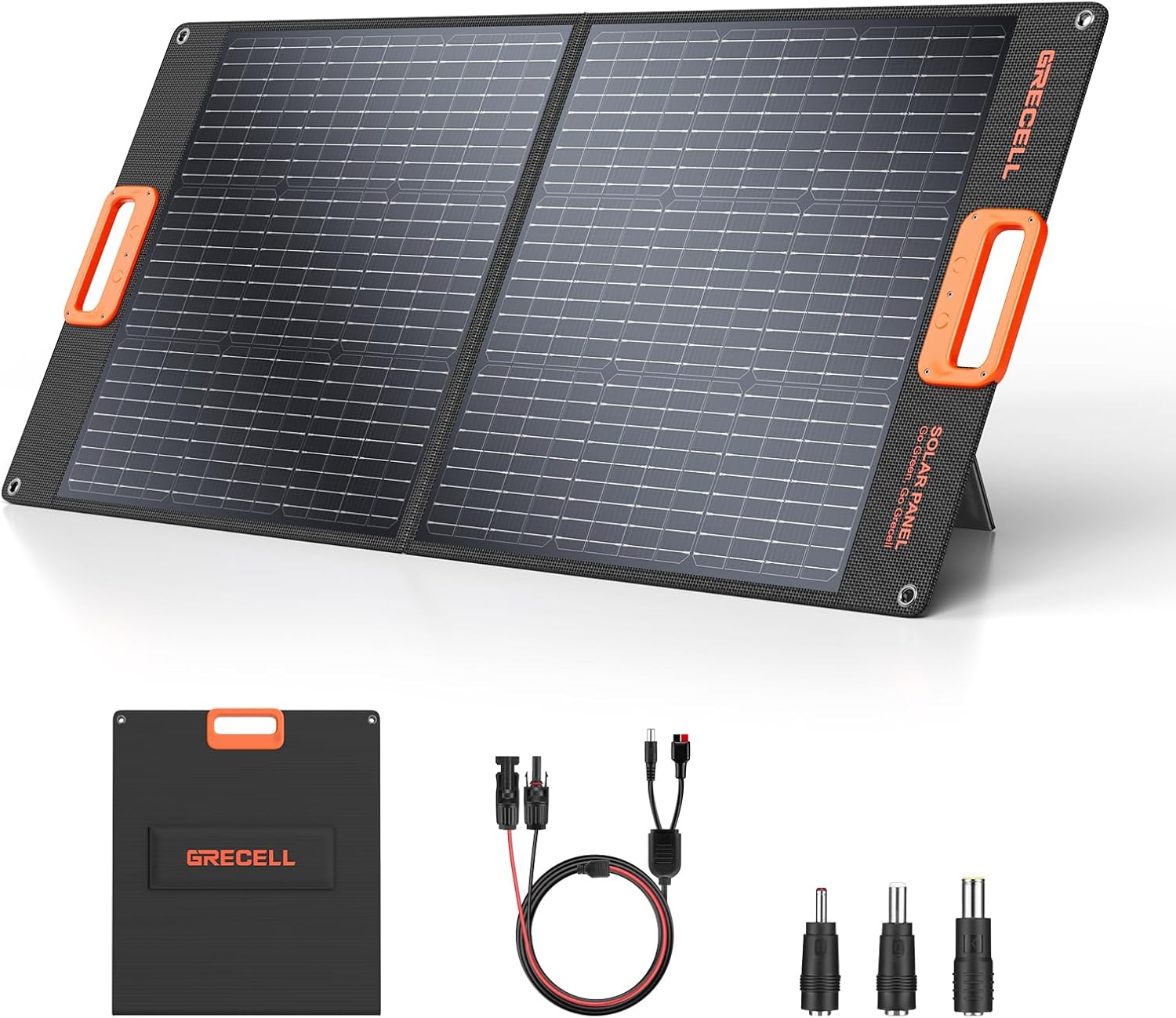 GRECELL 100W Portable Solar Panel for Power Station Generator, 20V Foldable Sola...