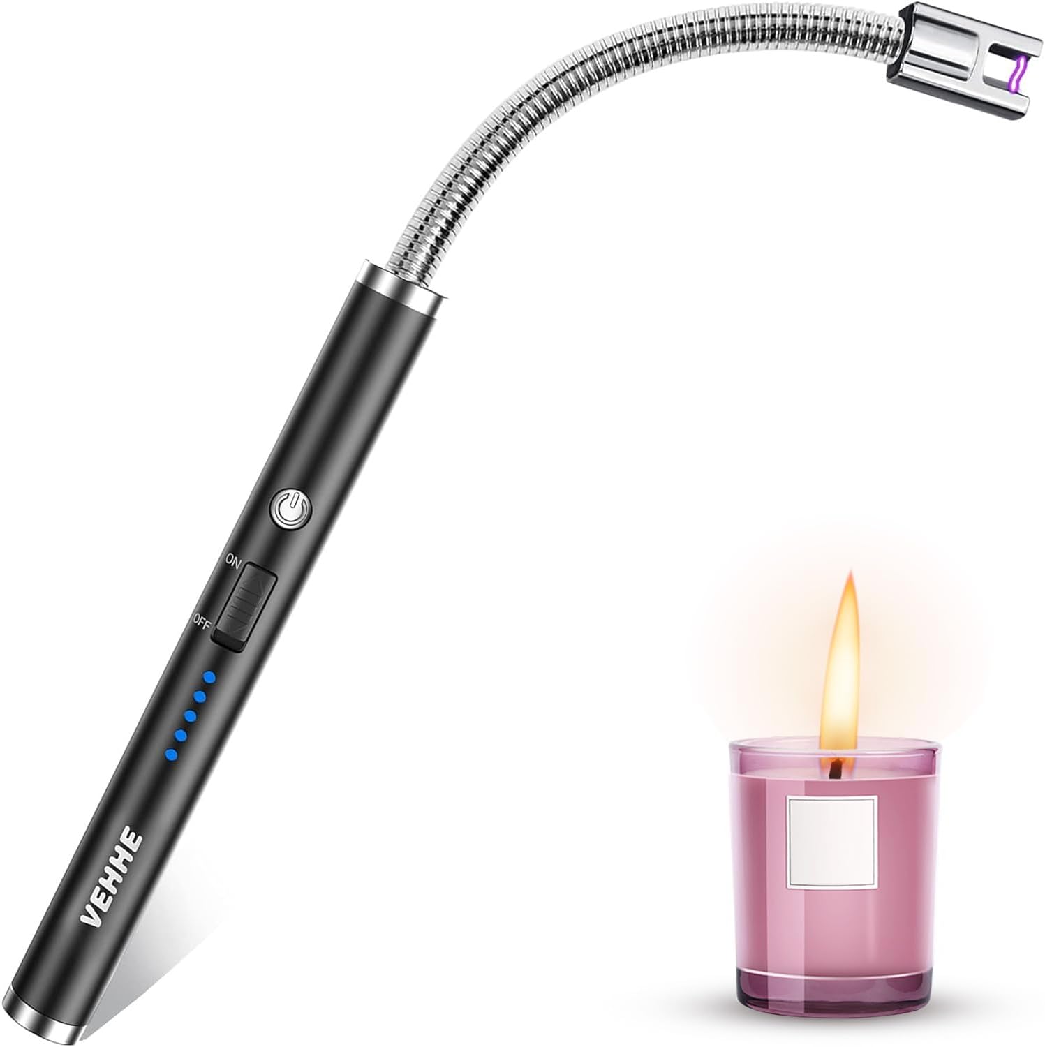 VEHHE Candle Lighter, Electric Lighter Rechargeable USB Lighter with 360° Long F...