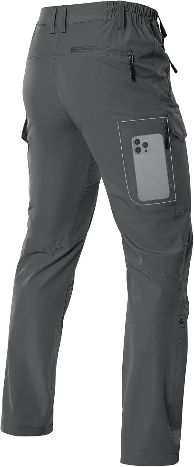 Moosehill Men's Hiking Cargo Pants Lightweight Water-Resistant Quick Dry for Tac...