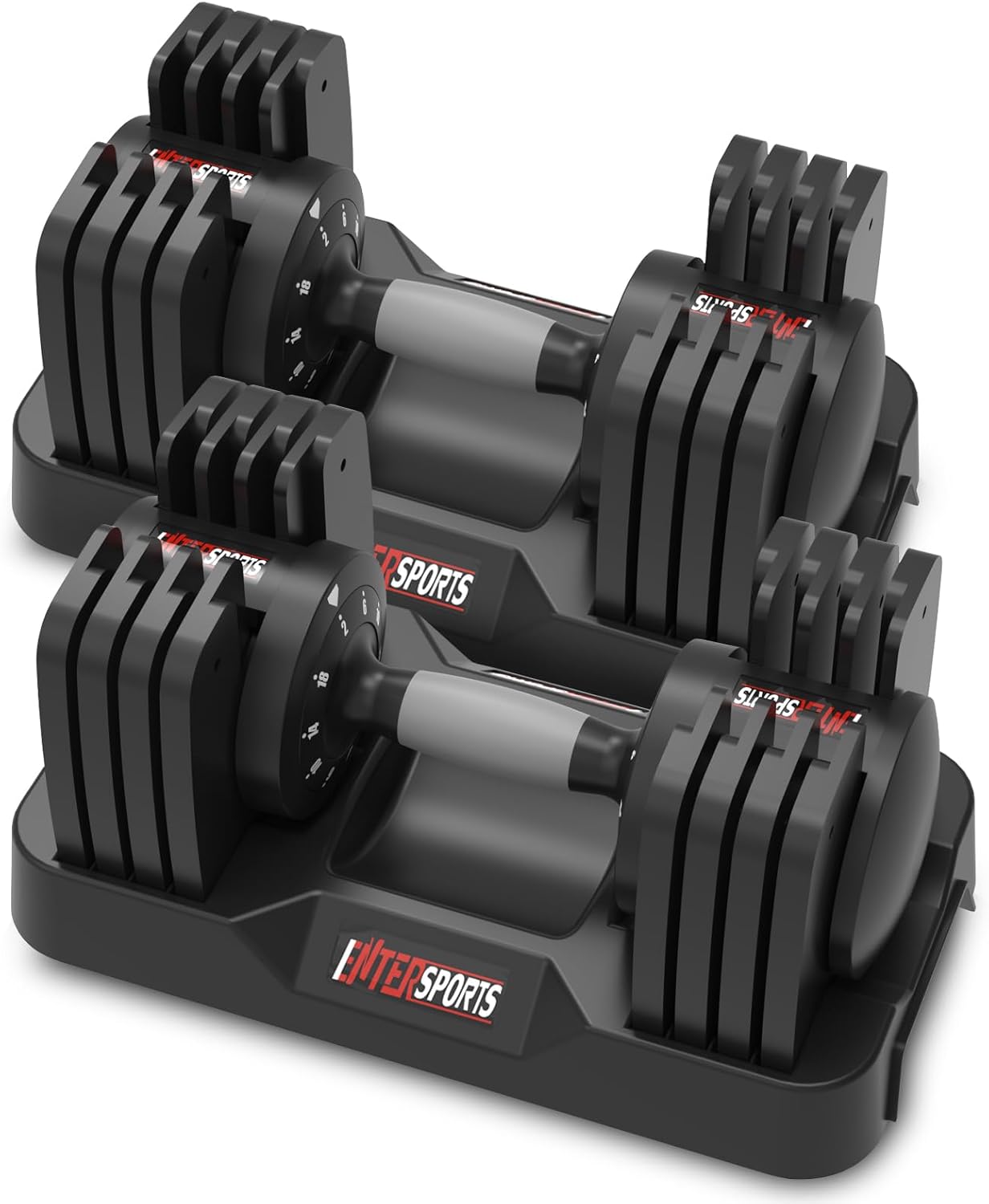 EnterSports 12kg/18KG/27KG Adjustable Dumbbells Adjustable Dumbbell Set for Savi...