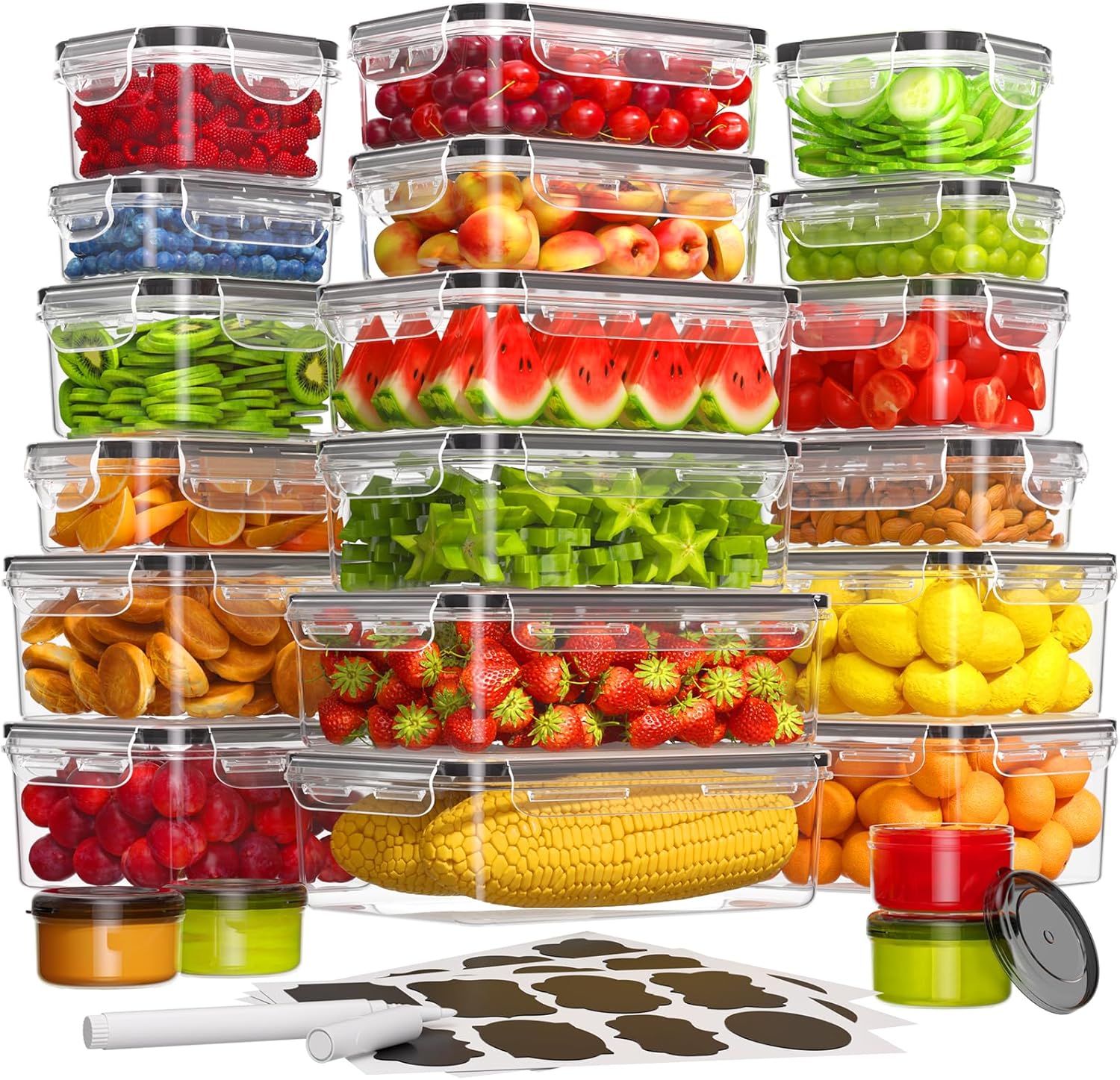 44 Pcs Food Storage Containers, Special Larger Food Storage Containers with Airt...