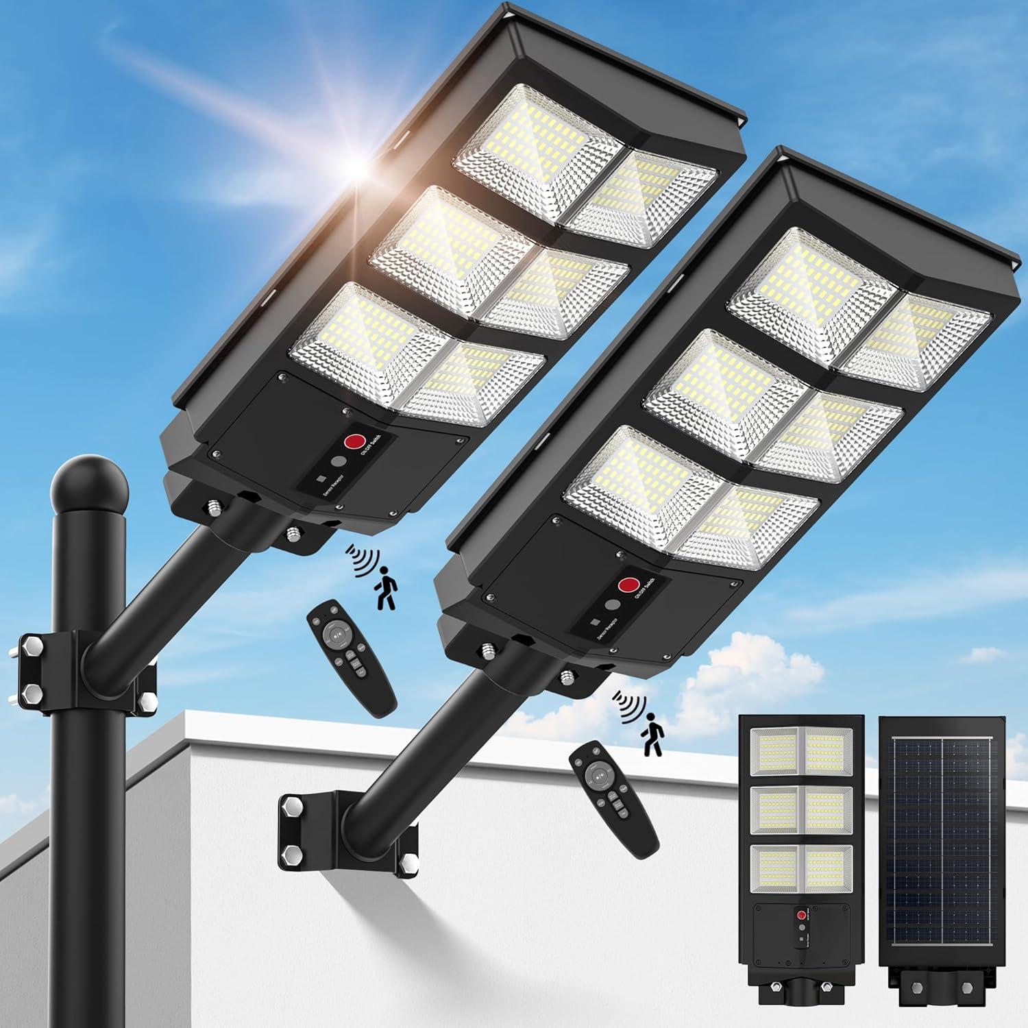 Sunwish Solar Street Lights Outdoor, Solar Lights Outdoor Wide Angle Solar Flood...