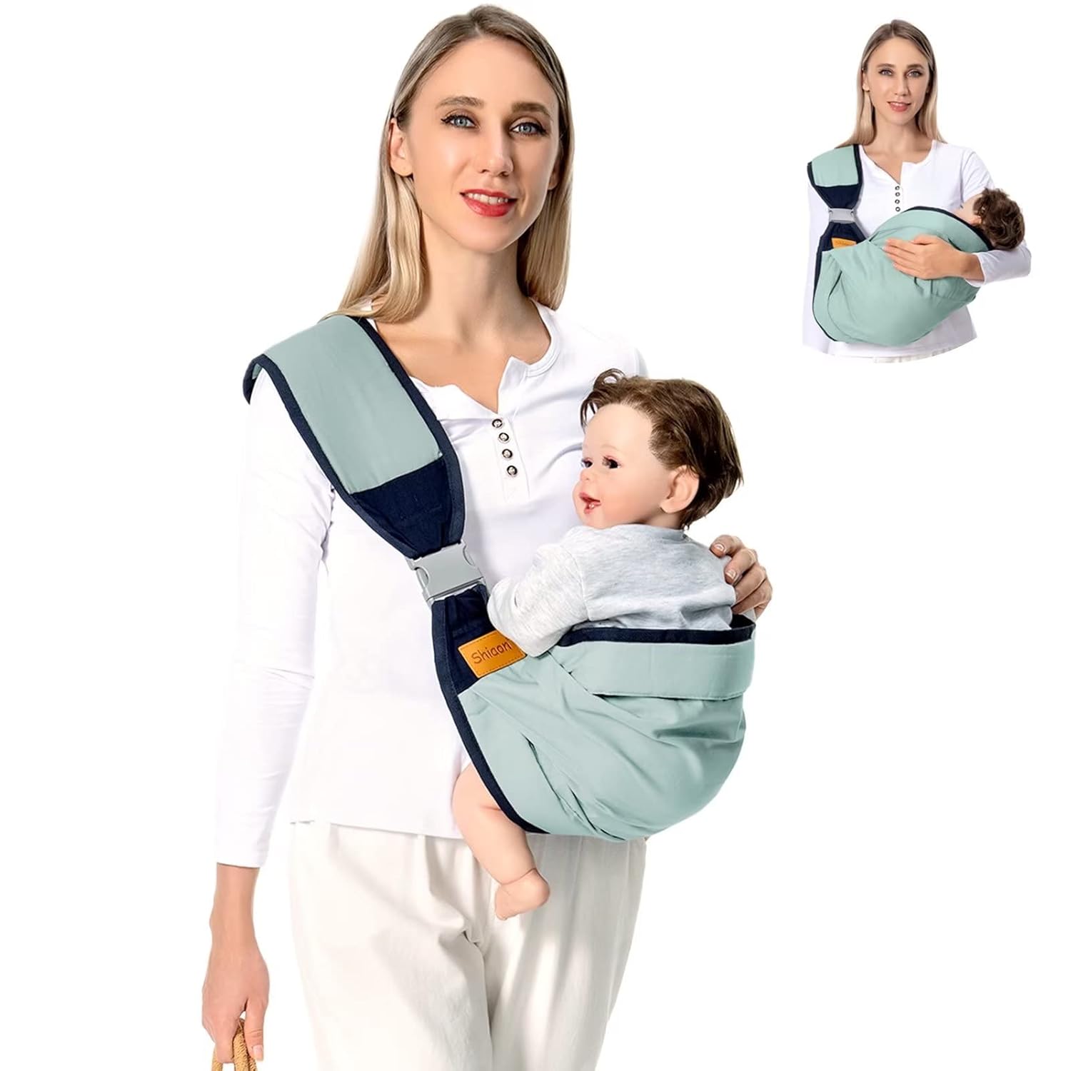 Baby Sling Carrier Newborn to Toddler, Adjustable Baby Carrier Sling, Baby Wrap...