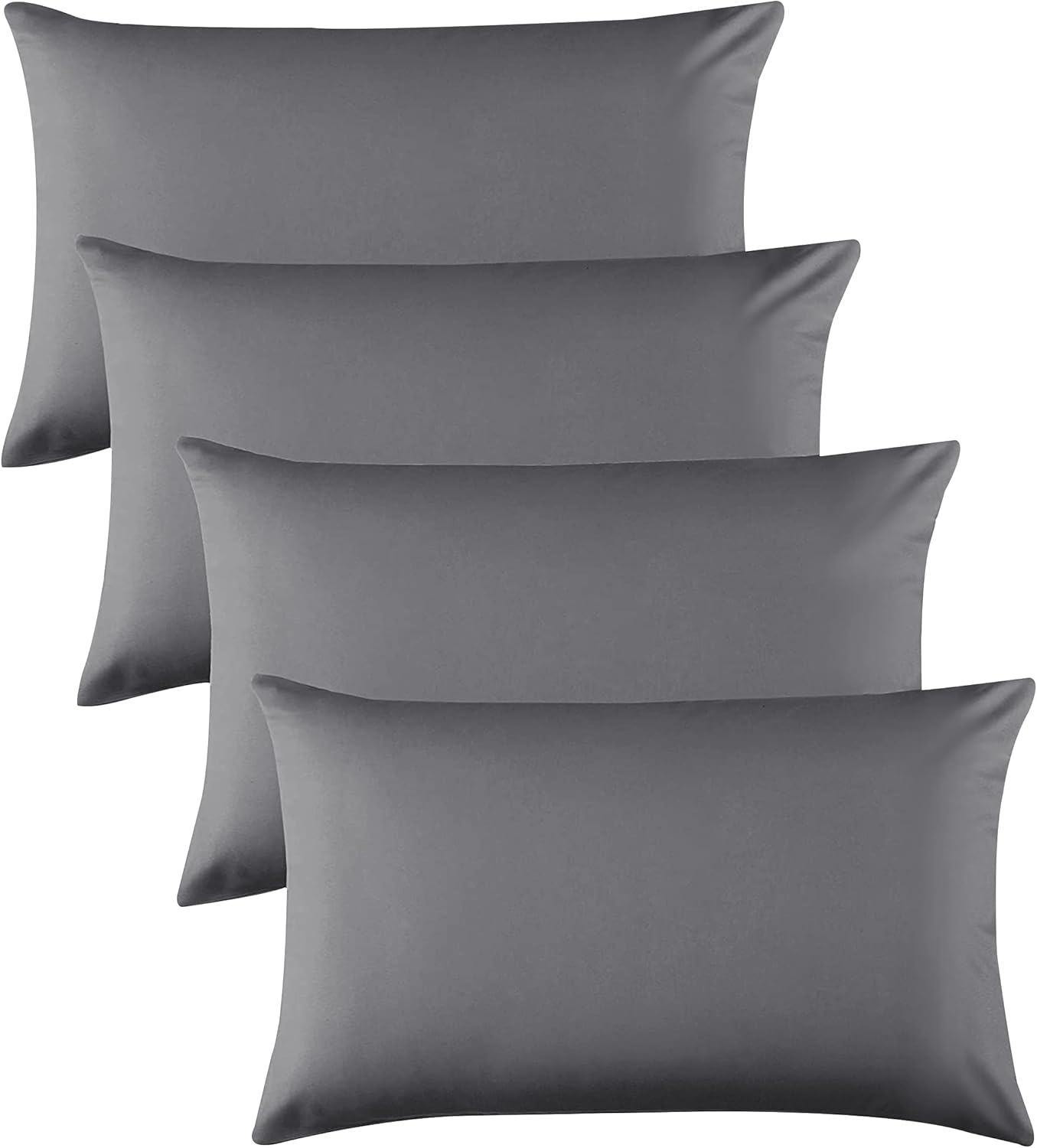 Hafaa Pillow Cases 4 Pack – Easy Care Soft Brushed Microfiber Grey Pillow cases...