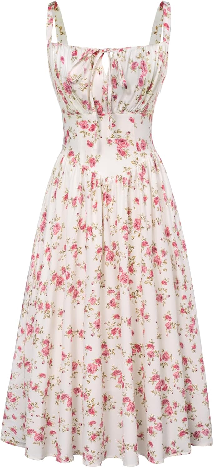 SCARLET DARKNESS Women Sun Dress Victorian Casual A-Line Sleeveless Spaghetti St...