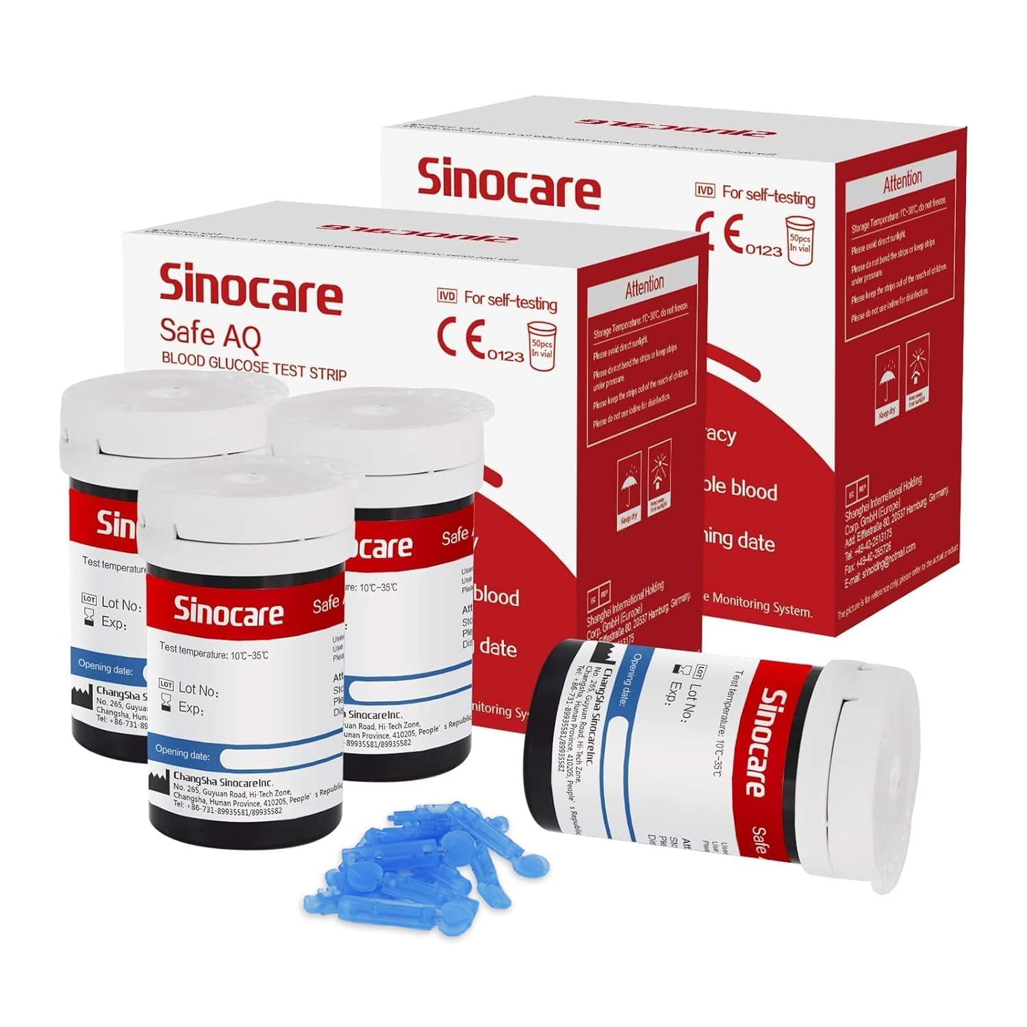 Sinocare Blood Glucose Test Strips Only for Safe AQ Smart Blood Suagr Monitor or...