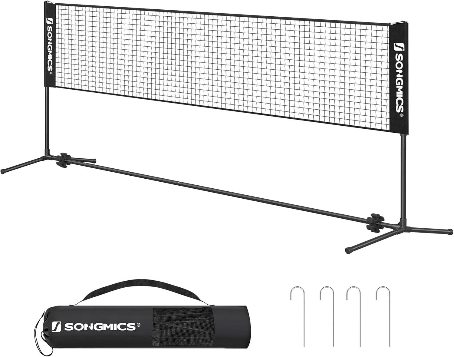 SONGMICS 3 m Badminton Net, Volleyball Net, Adjustable Poles Height, Portable Se...