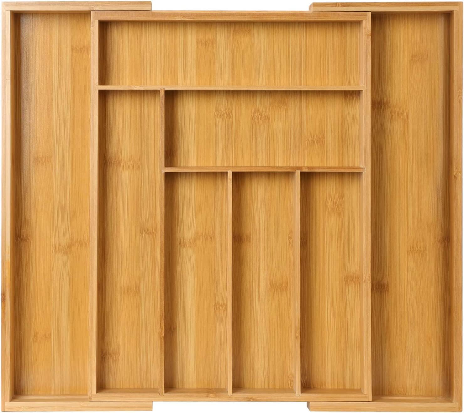 Pipishell Bamboo Cutlery Drawer Organiser - Expandable Cutlery Tray for Kitchen,...
