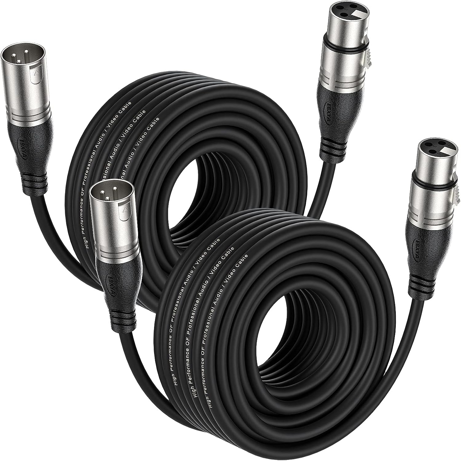 EBXYA XLR Cable XLR Microphone Cable 15M/50FT 2 Packs -3 Pins Balanced XLR Male...