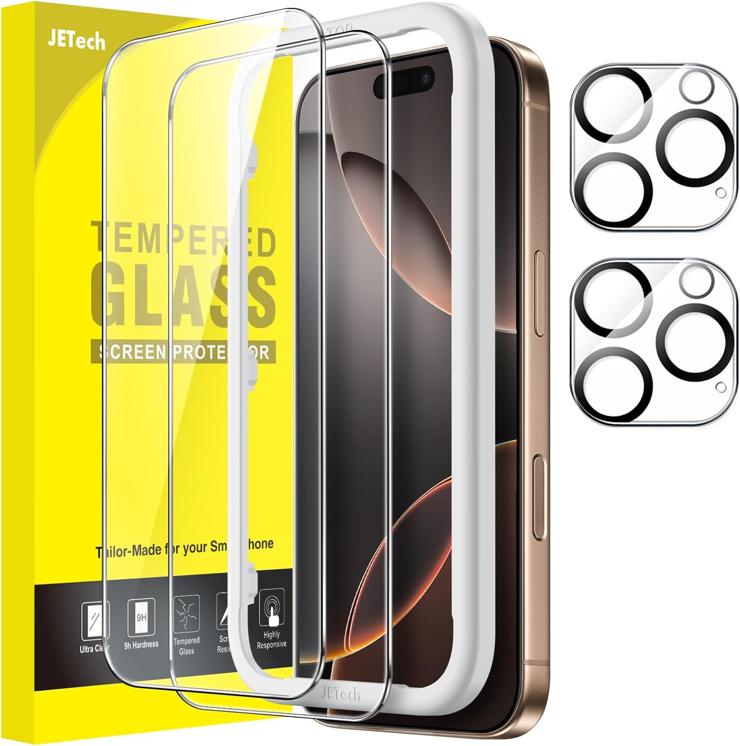 JETech Screen Protector for iPhone 16 Pro Max 6.9-Inch with Camera Lens Protecto...