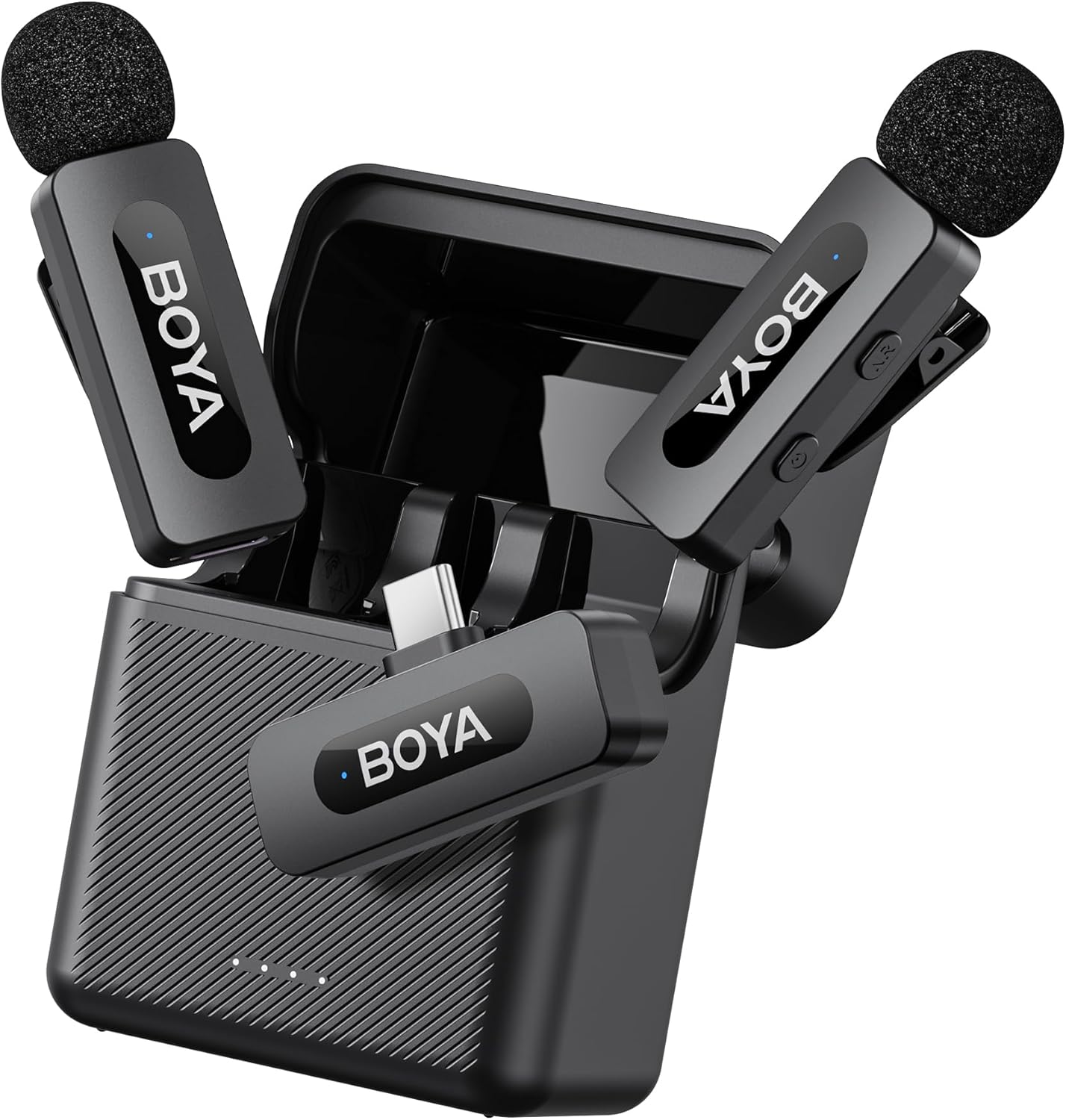 BOYA BY-V30 Wireless Lavalier Microphone for Android/iPhone 15/USB Type-C Clip M...