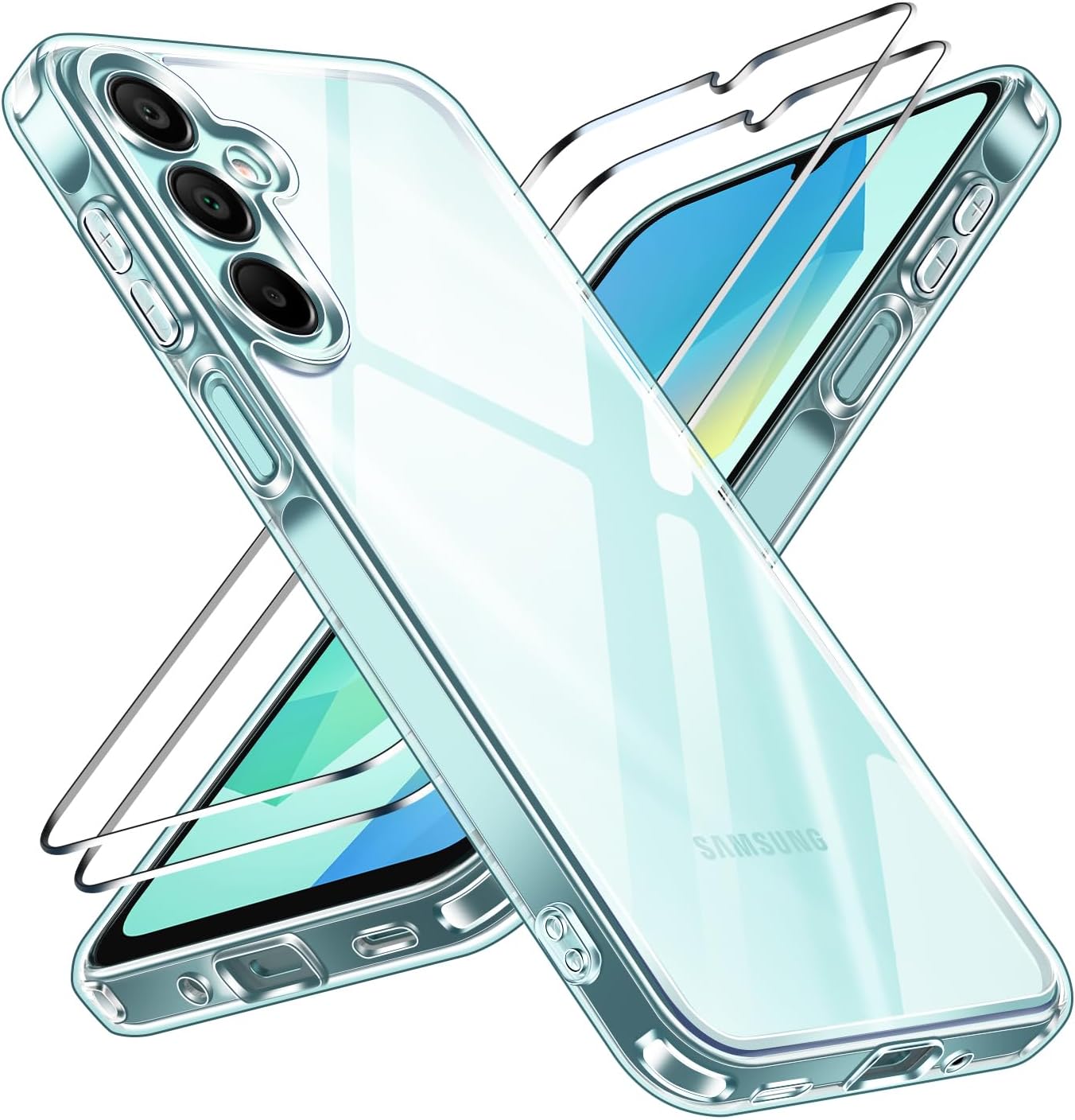 ivoler Cover for Samsung Galaxy A16 Phone Case, with 2 Pack Tempered Glass Scree...