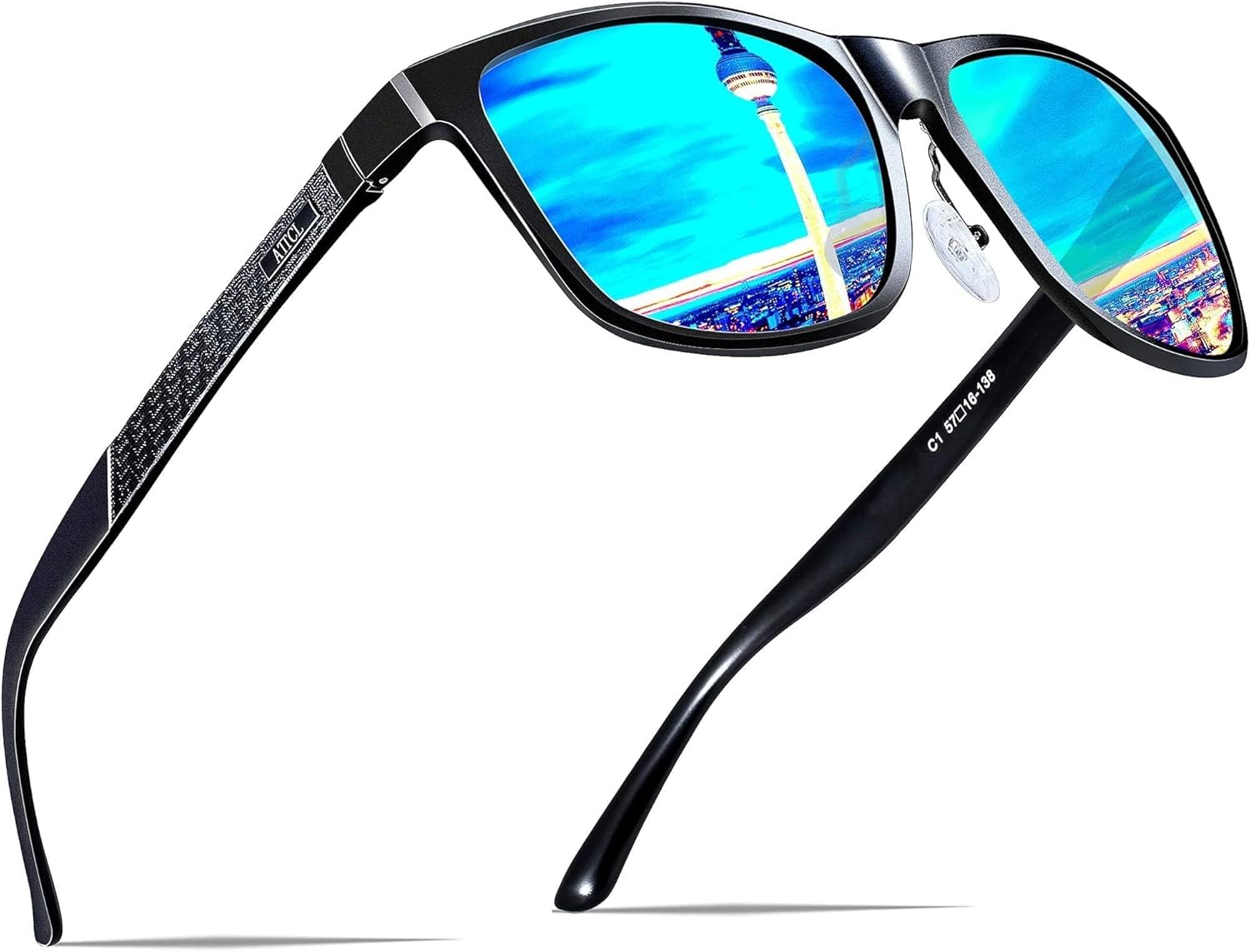 ATTCL Men's Retro Driving Polarized Sunglasses Man Al-Mg Metal Frame Ultra Light...