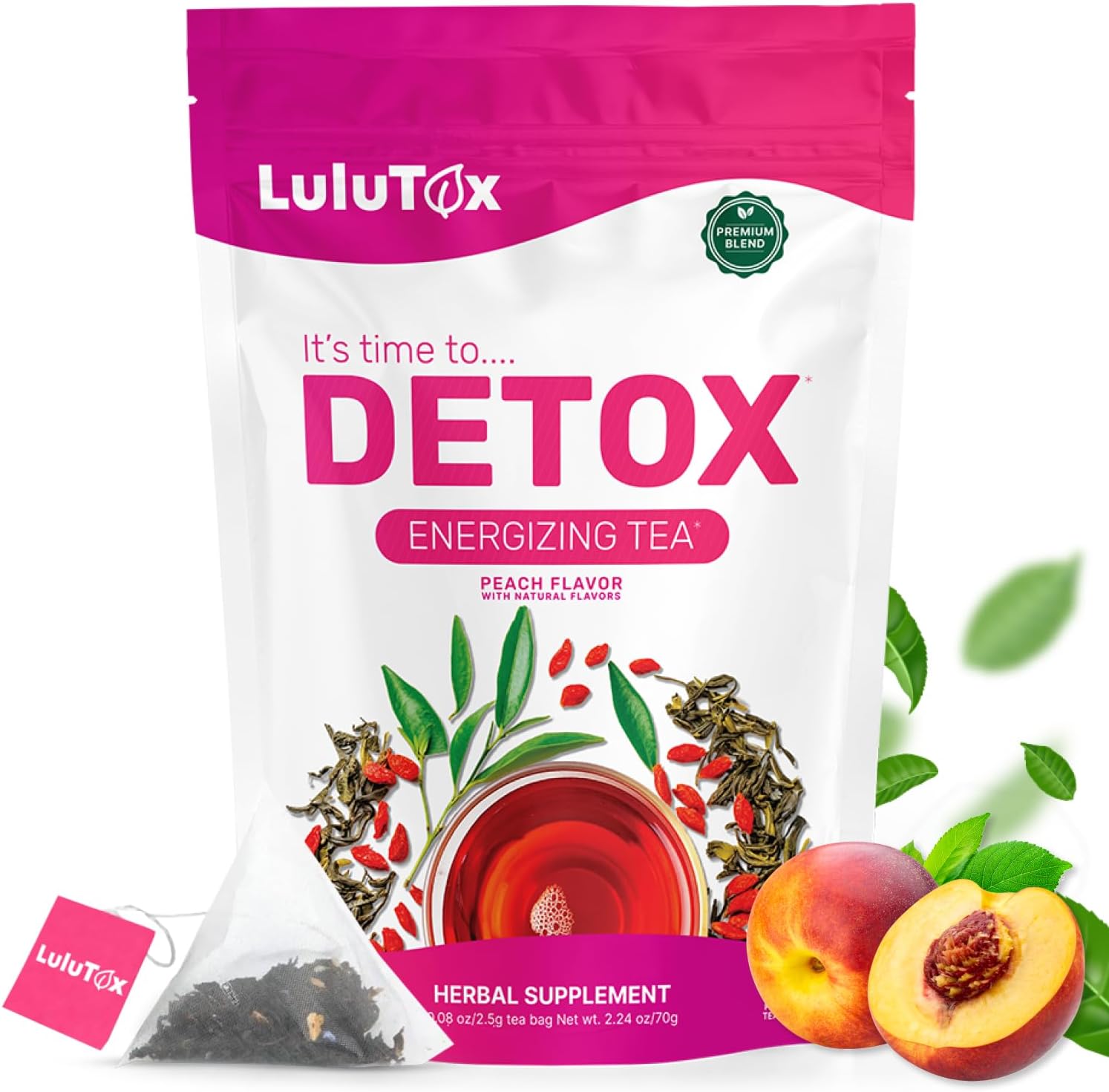 LULUTOX Original Detox Tea - Herbal Blend with Dandelion, Ginseng, and Ginger -...