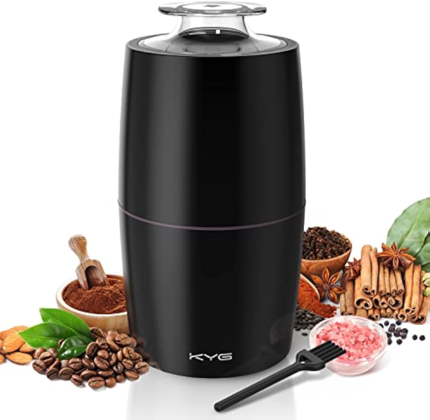 KYG Electric Coffee Grinder 300 W Motor 70 g Capacity Grinders Safety Lock with...
