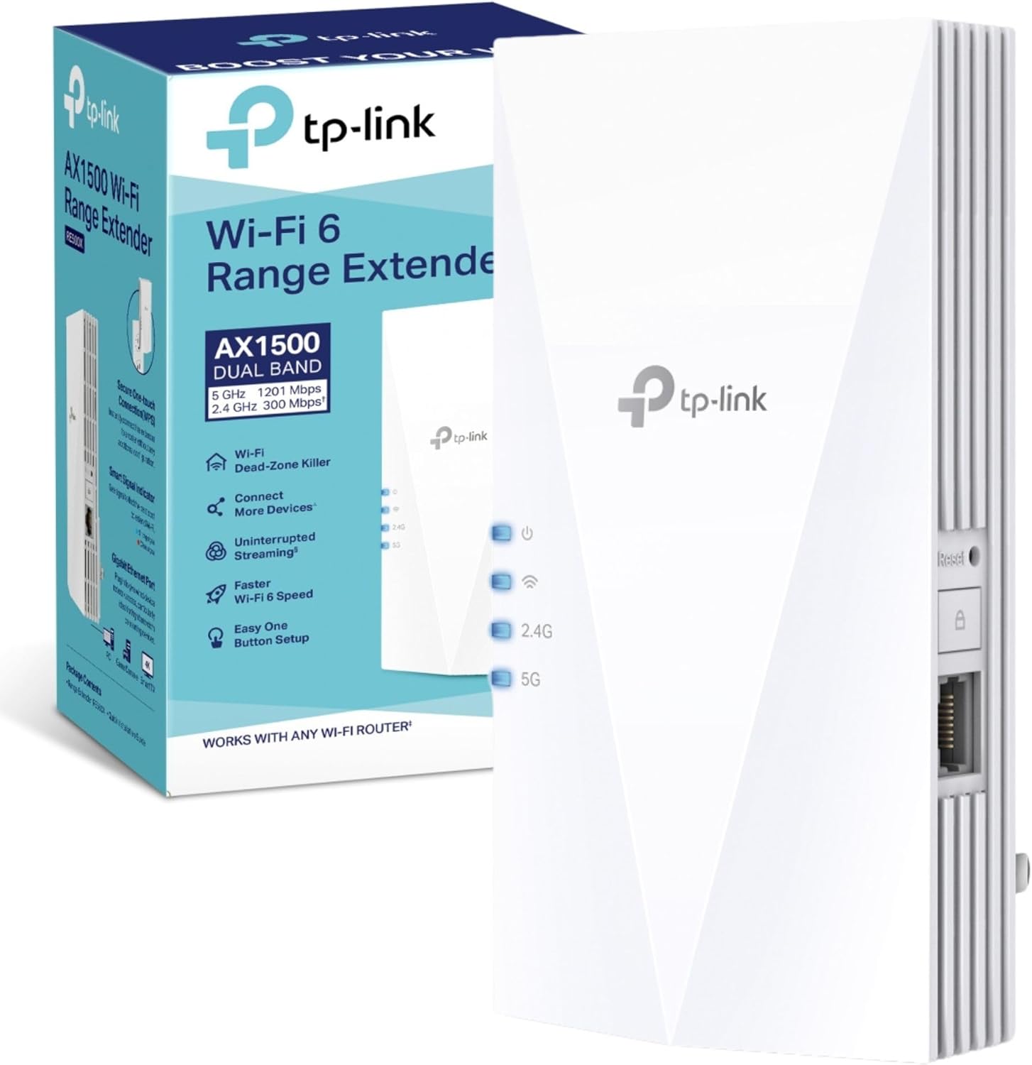 TP-Link RE500X WiFi 6 AX1500Mbps, WiFi Extender Booster, Internet Booster, Gigab...